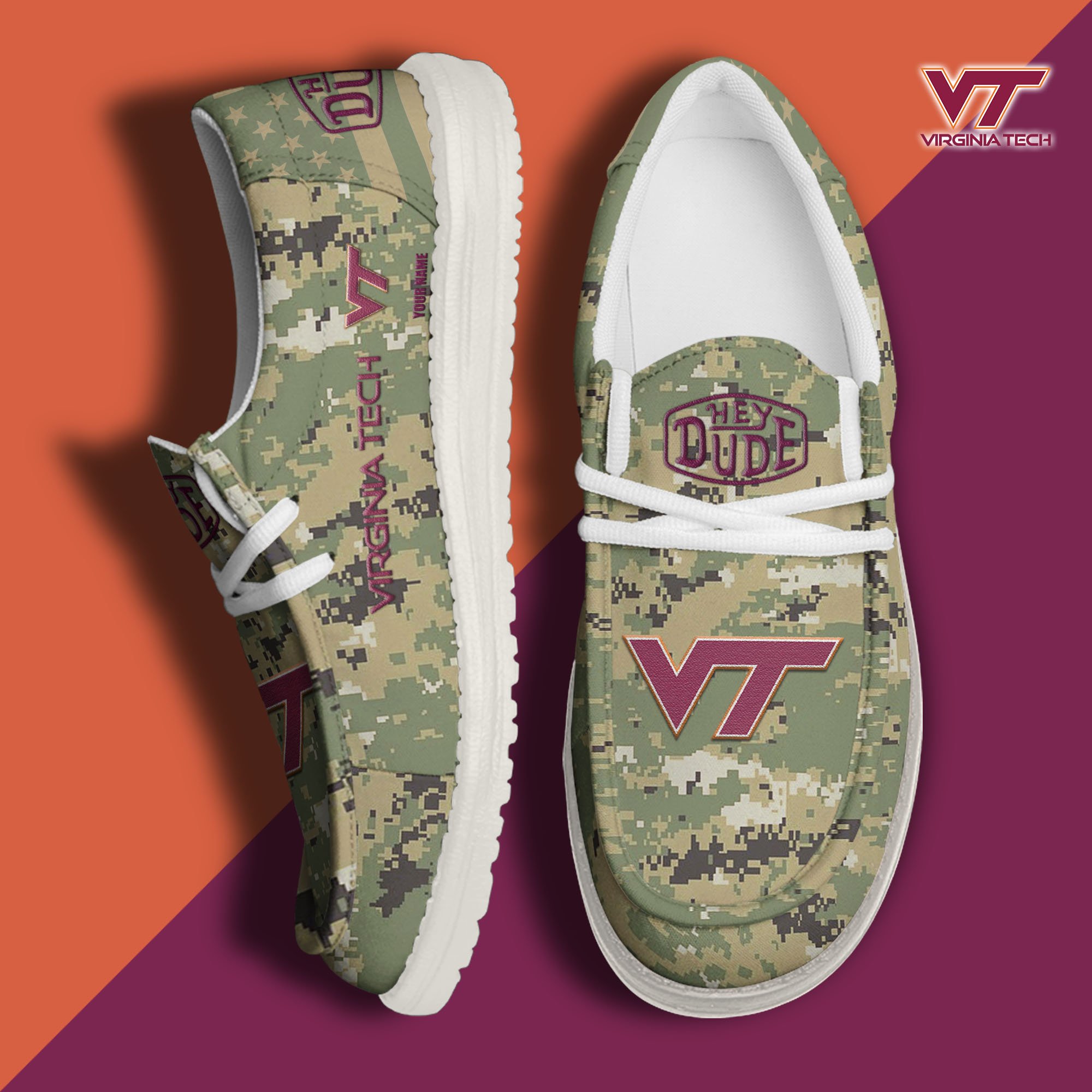 Virginia Tech Hokies Personalized Hey Dude Shoes For Men And Women ST7579