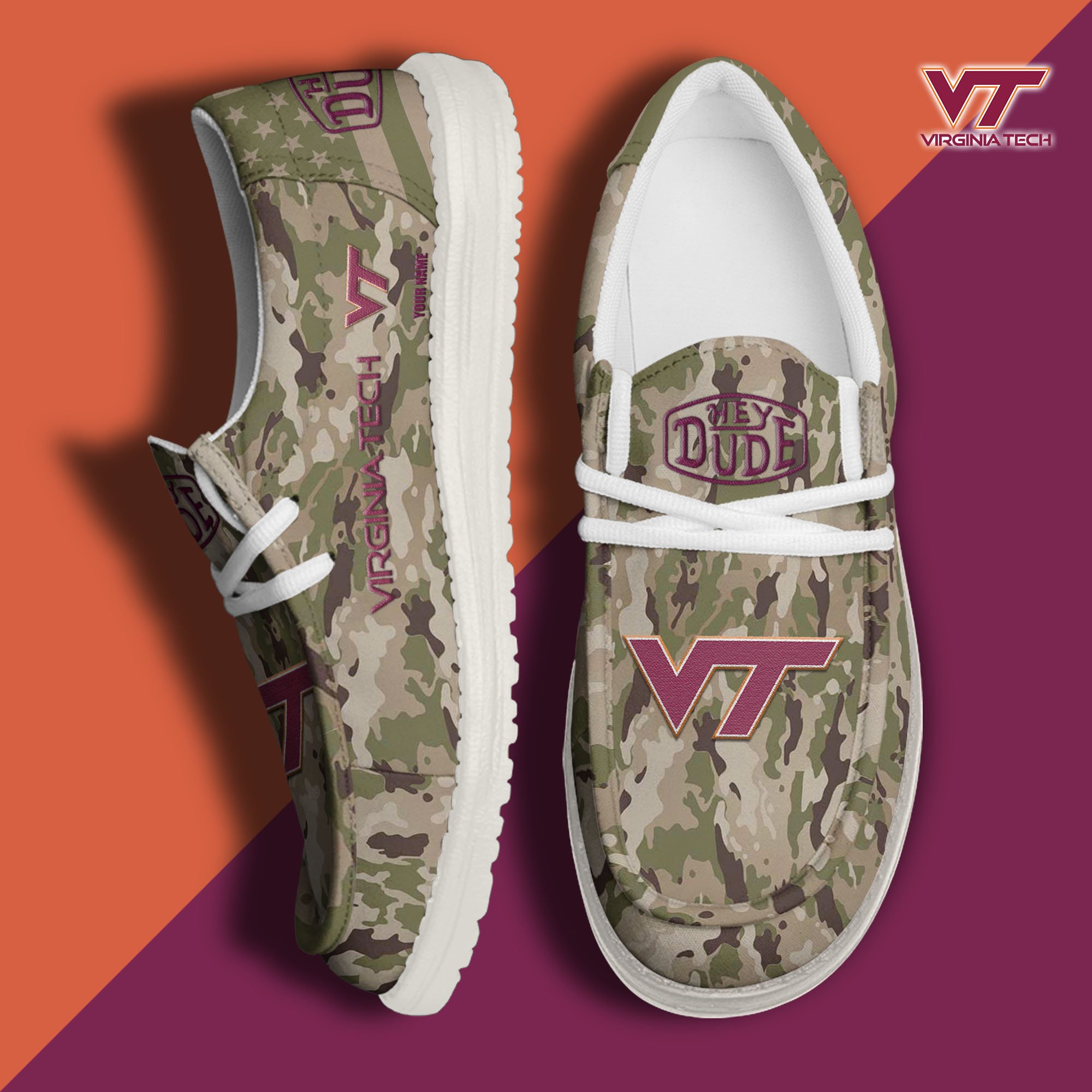 Virginia Tech Hokies Personalized Hey Dude Shoes For Men And Women ST7812