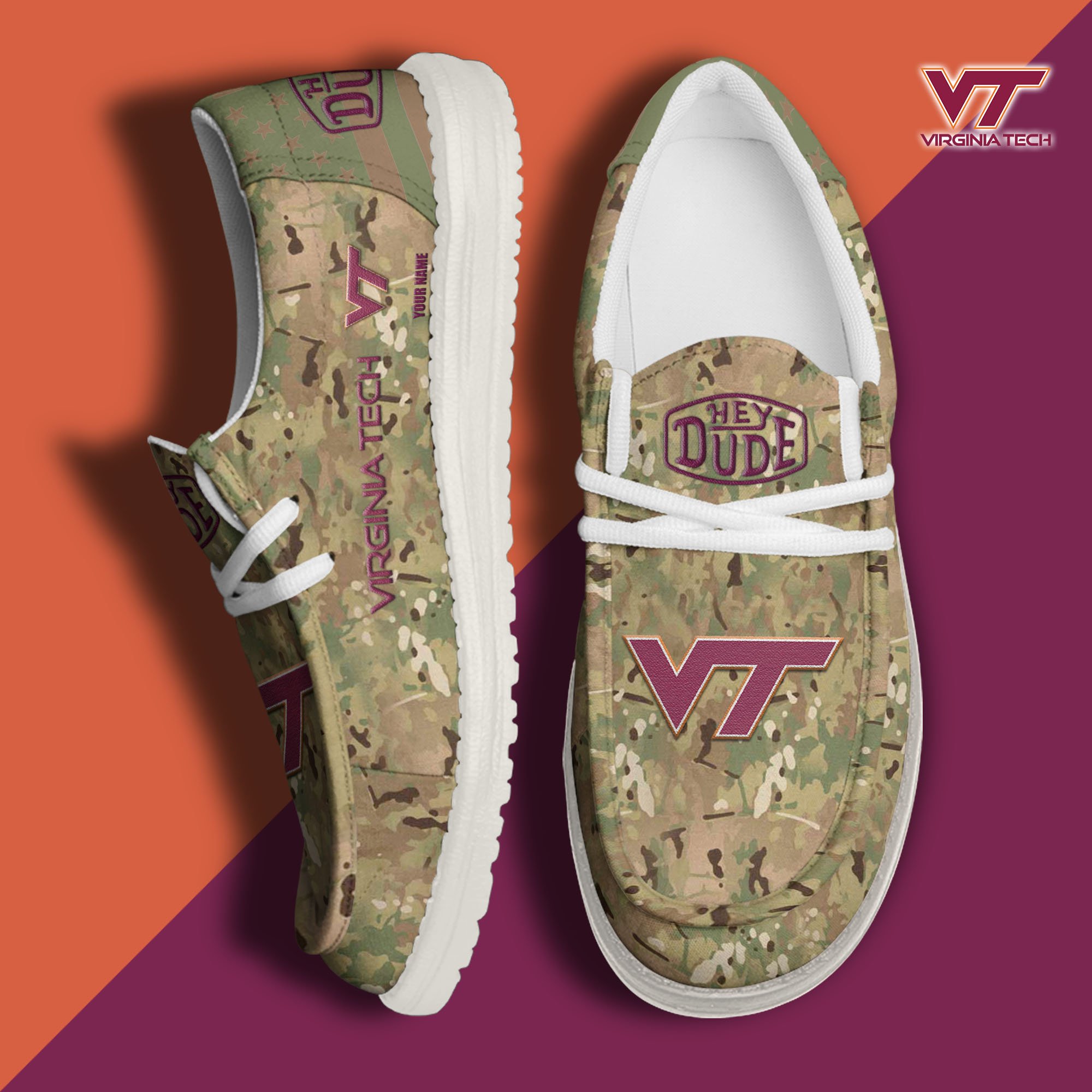 Virginia Tech Hokies Personalized Hey Dude Shoes For Men And Women ST8118