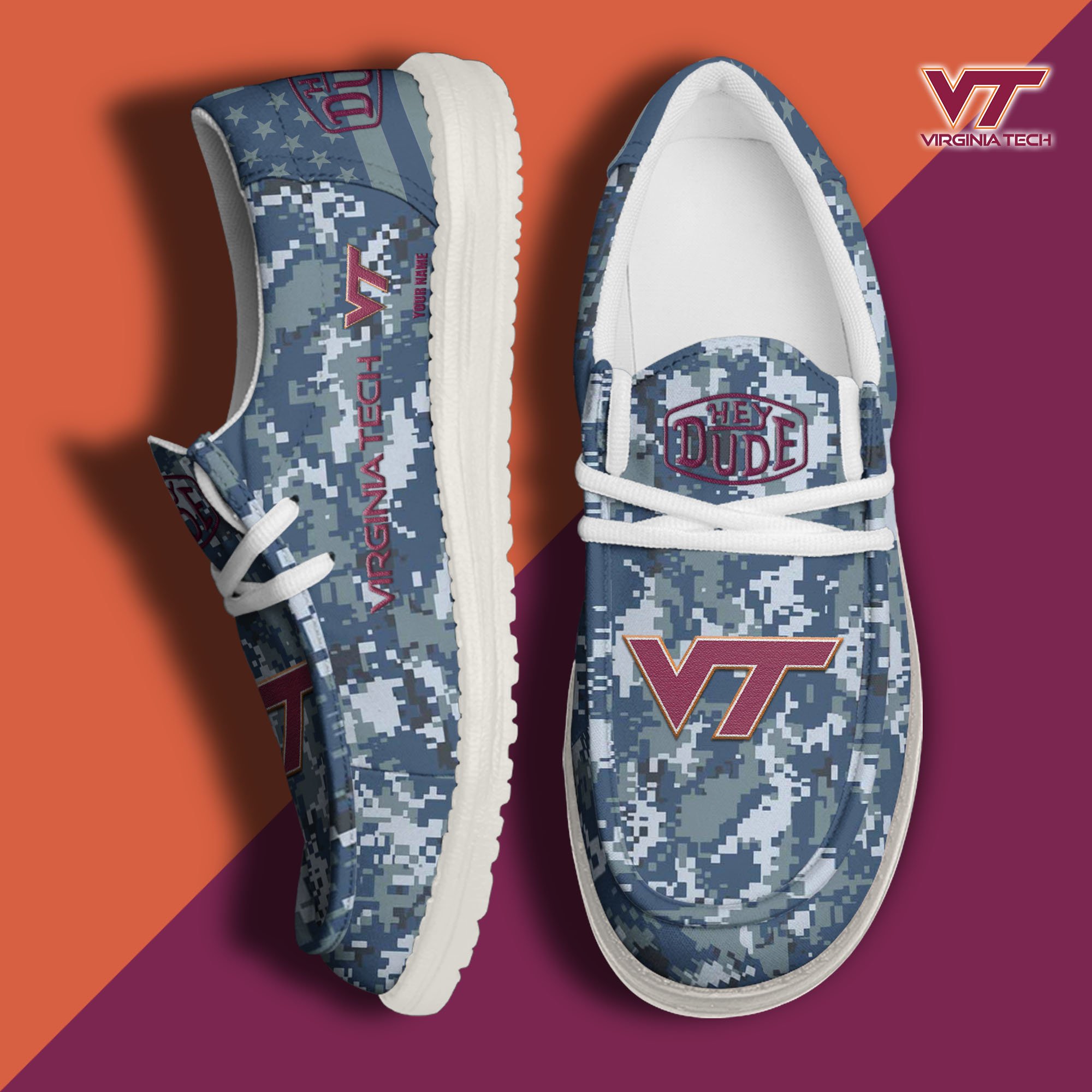 Virginia Tech Hokies Personalized Hey Dude Shoes For Men And Women ST8206