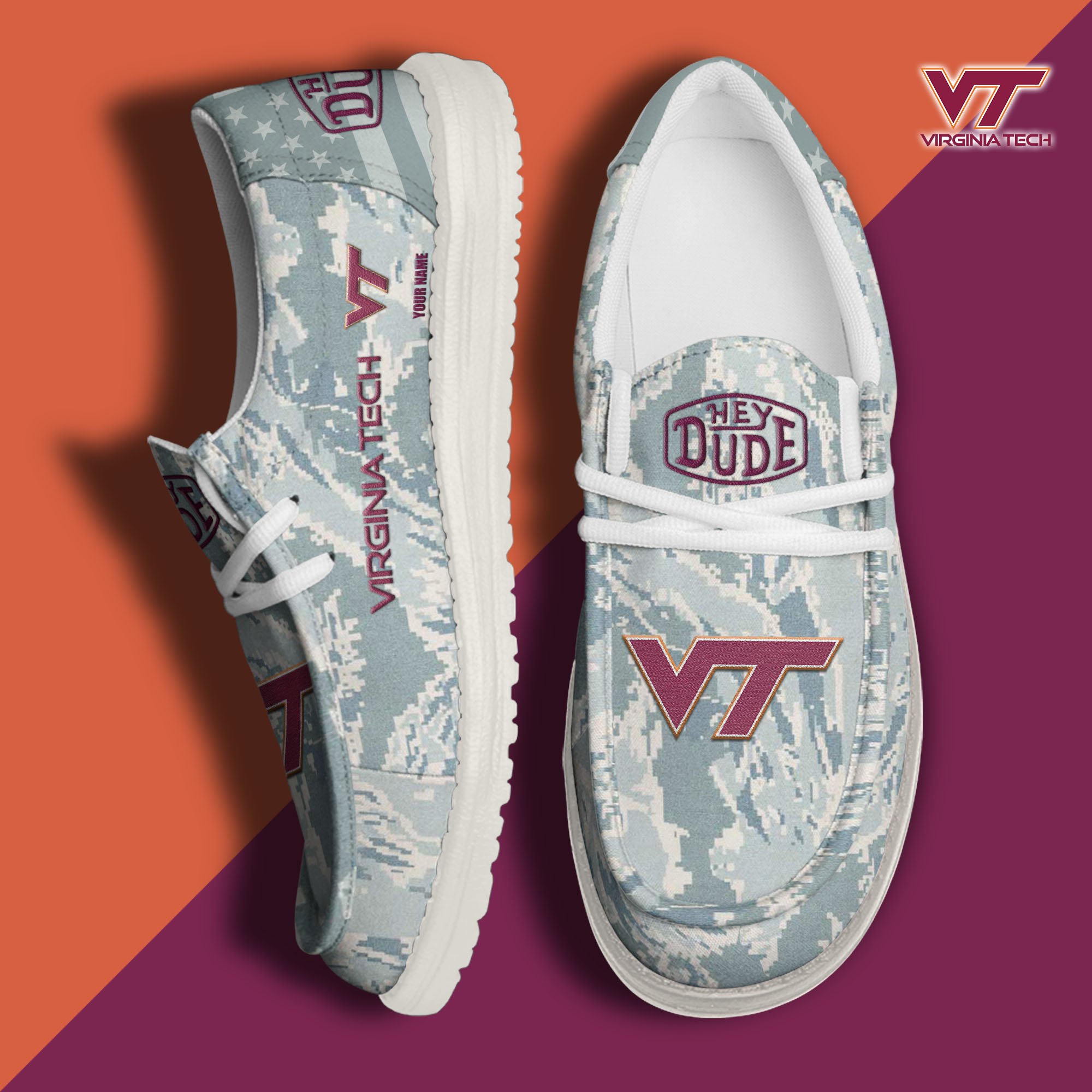 Virginia Tech Hokies Personalized Hey Dude Shoes For Men And Women ST8294