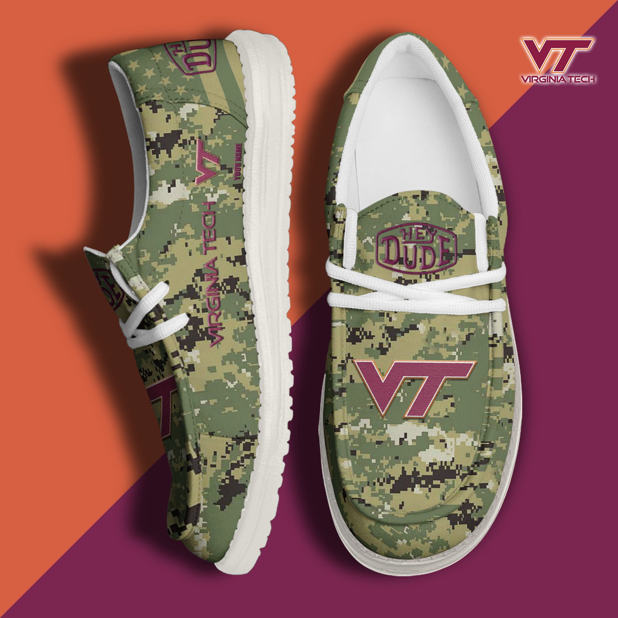 Virginia Tech Hokies Personalized Hey Dude Shoes For Men And Women ST8475