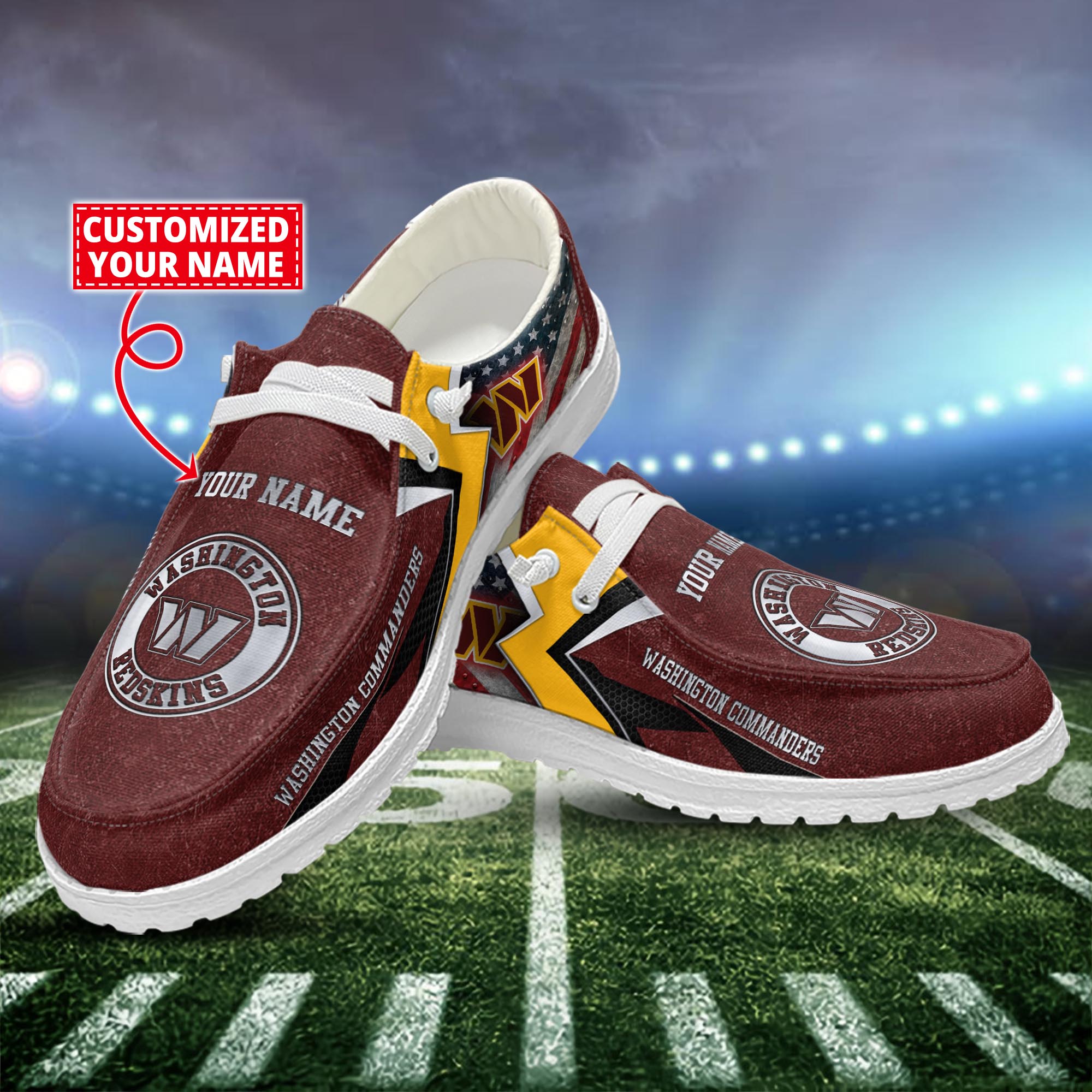 Washington Commanders NFL Personalized Hey Dude Shoes For Men And Women ST1137