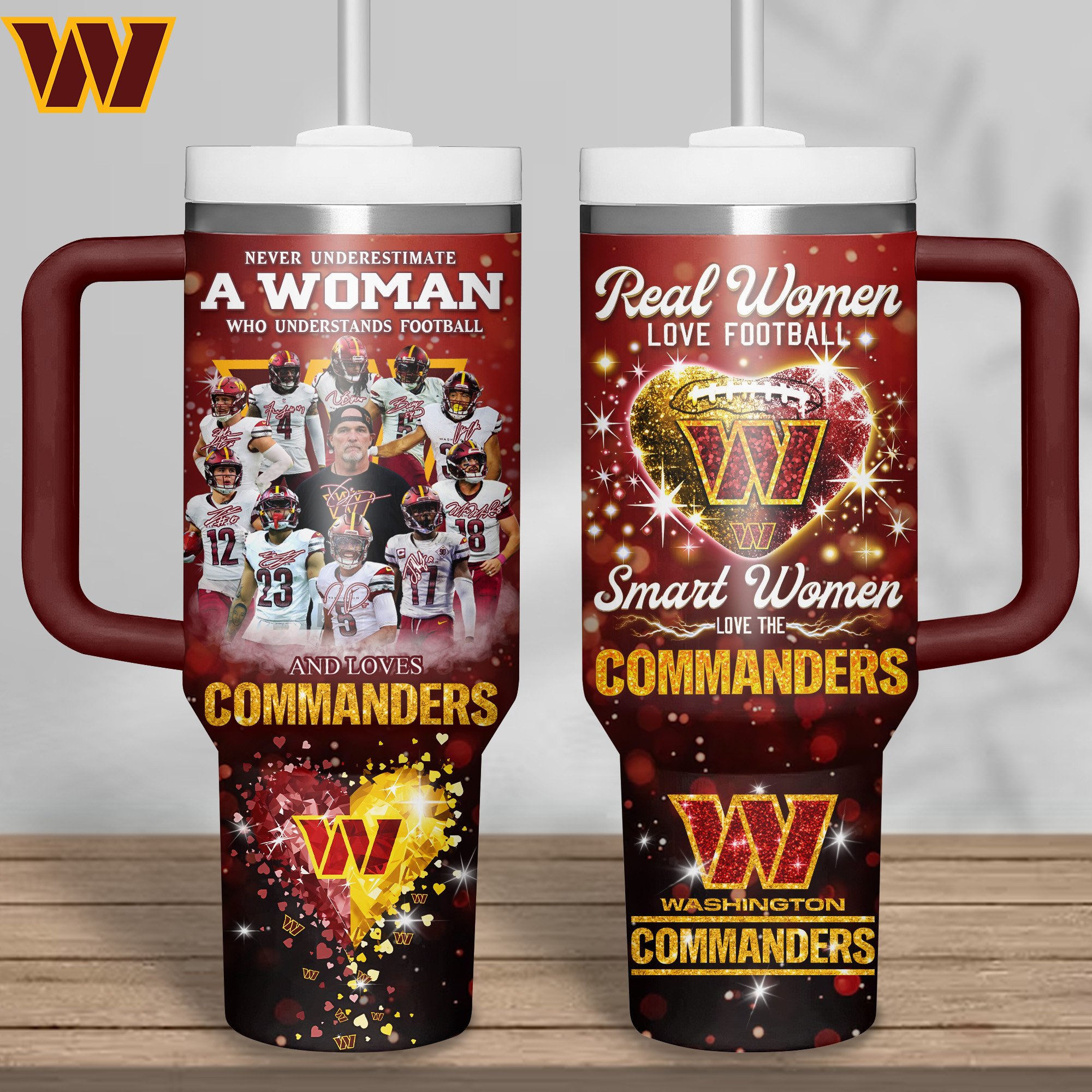 Washington Commanders NFL Sports Stanley Tumbler With Handle Personalized Name St7511