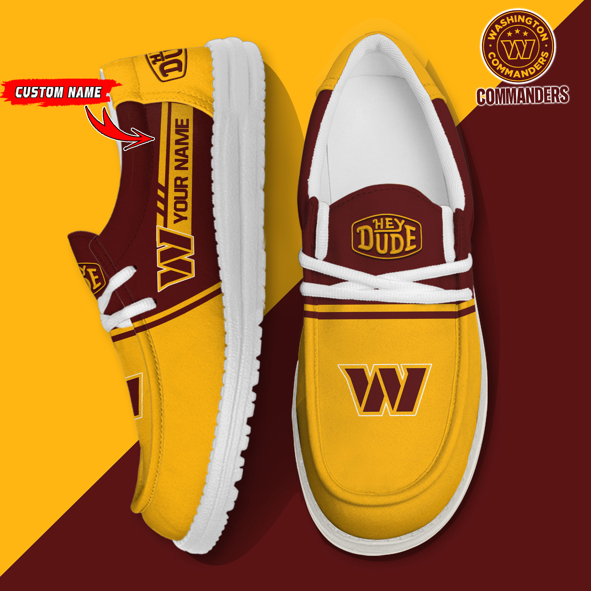 Washington Commanders Personalized Hey Dude Shoes For Men And Women ST10936