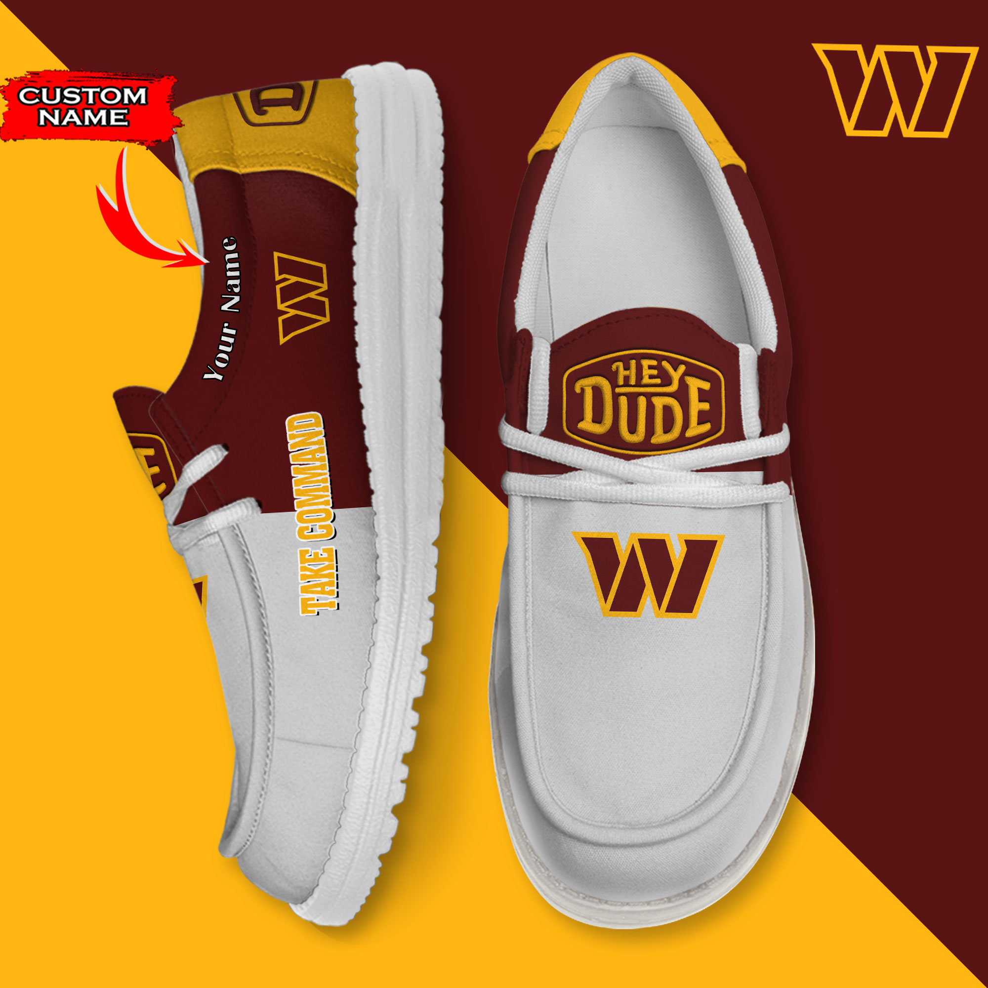 Washington Commanders Personalized Hey Dude Shoes For Men And Women ST11252