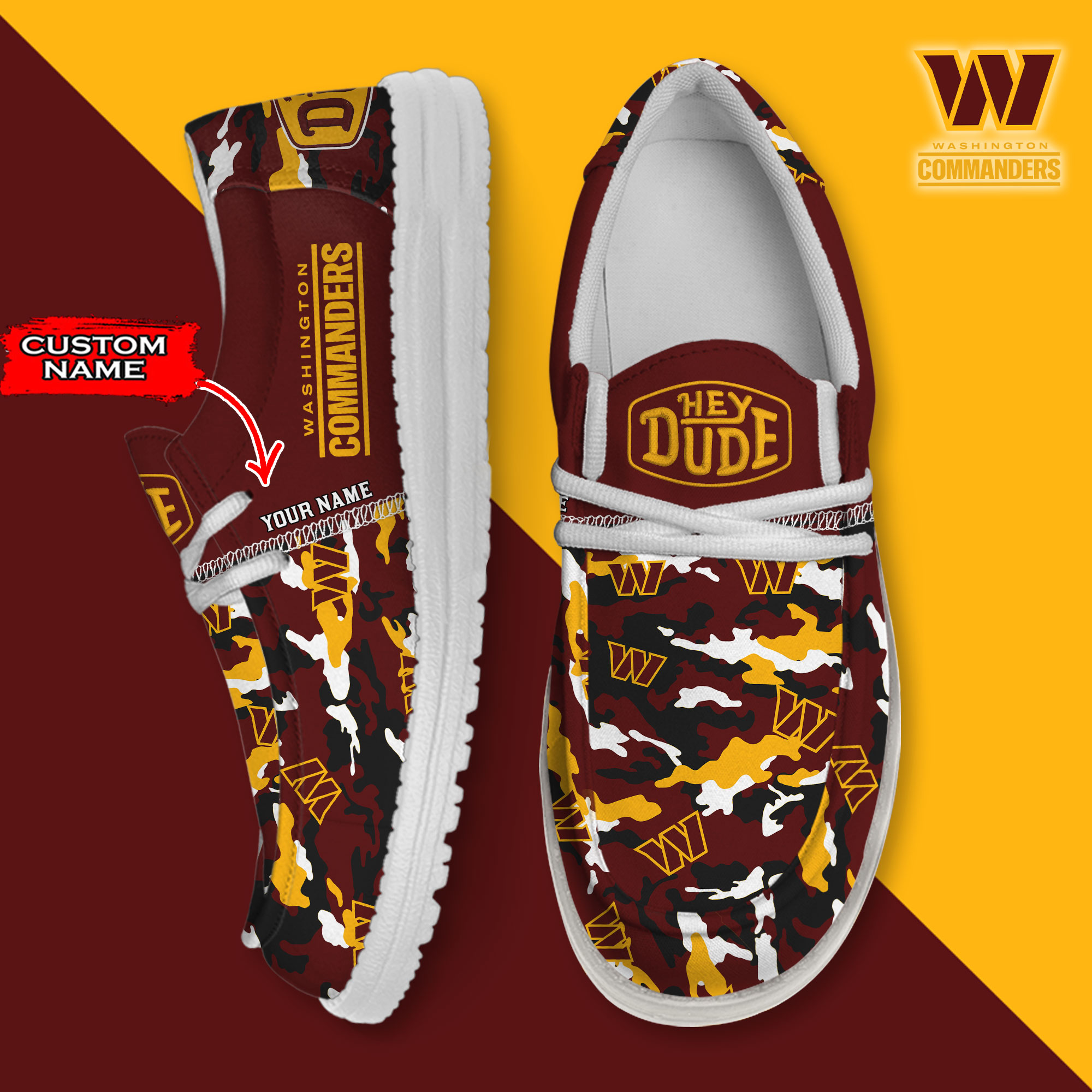 Washington Commanders Personalized Hey Dude Shoes For Men And Women ST11347