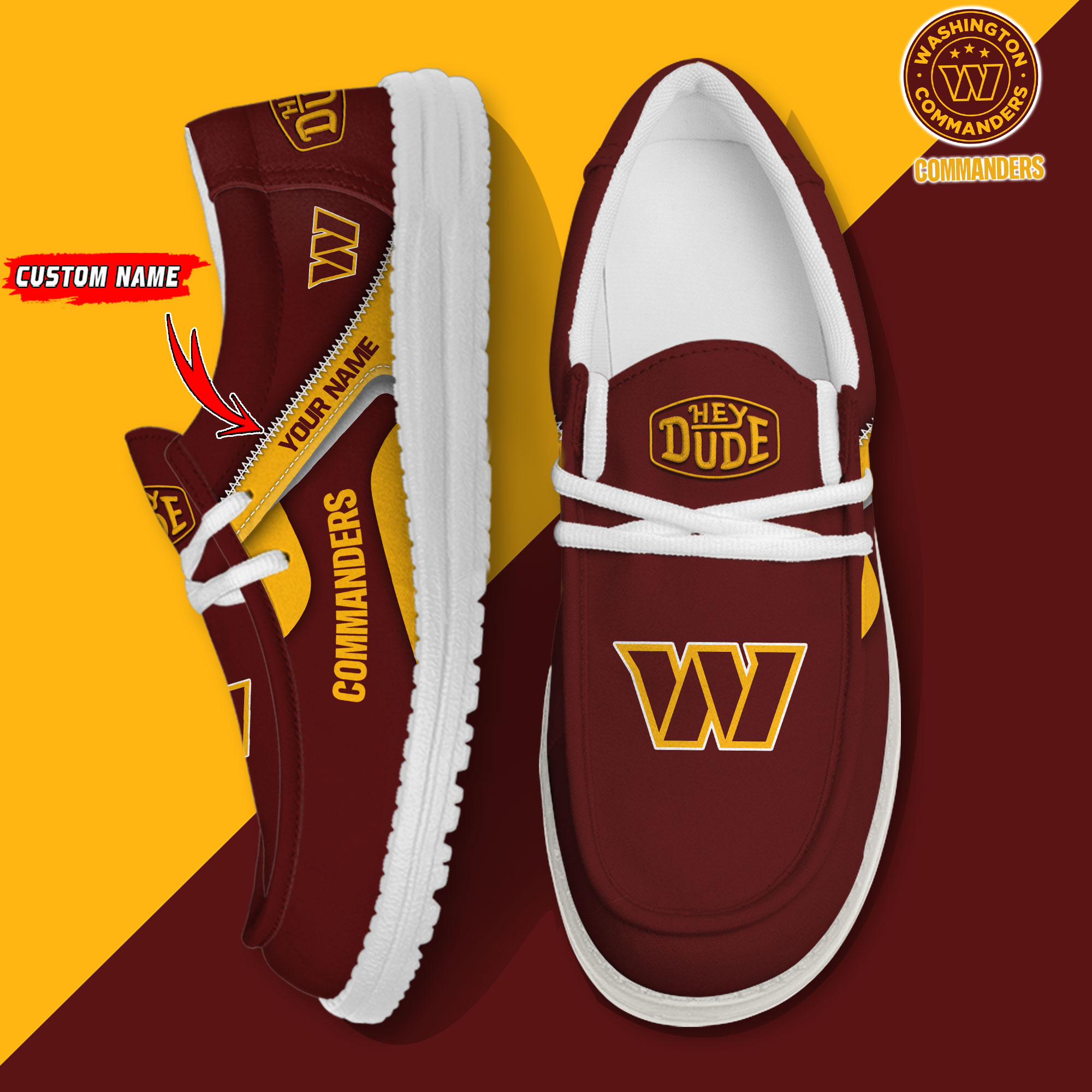 Washington Commanders Personalized Hey Dude Shoes For Men And Women ST5347