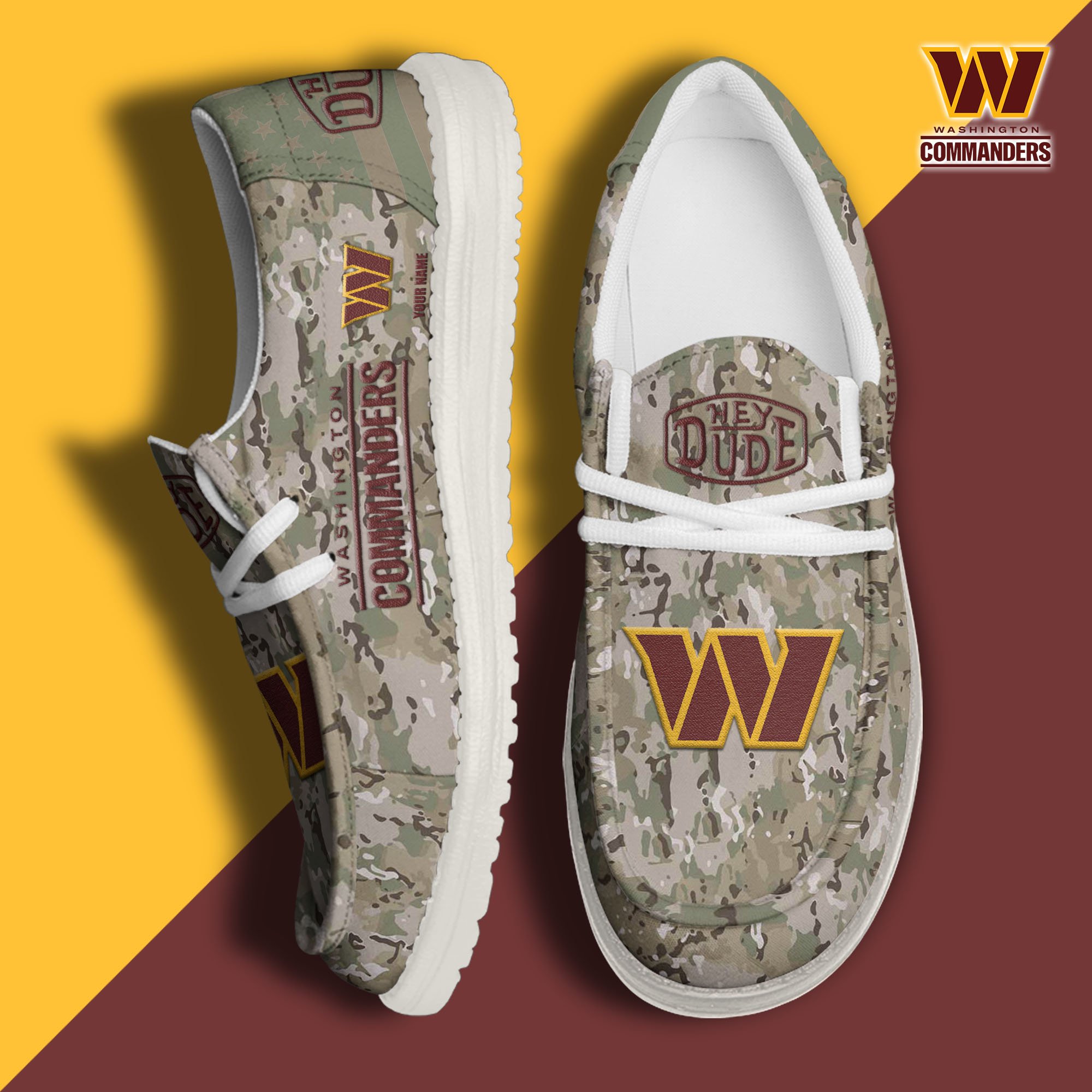Washington Commanders Personalized Hey Dude Shoes For Men And Women ST7999