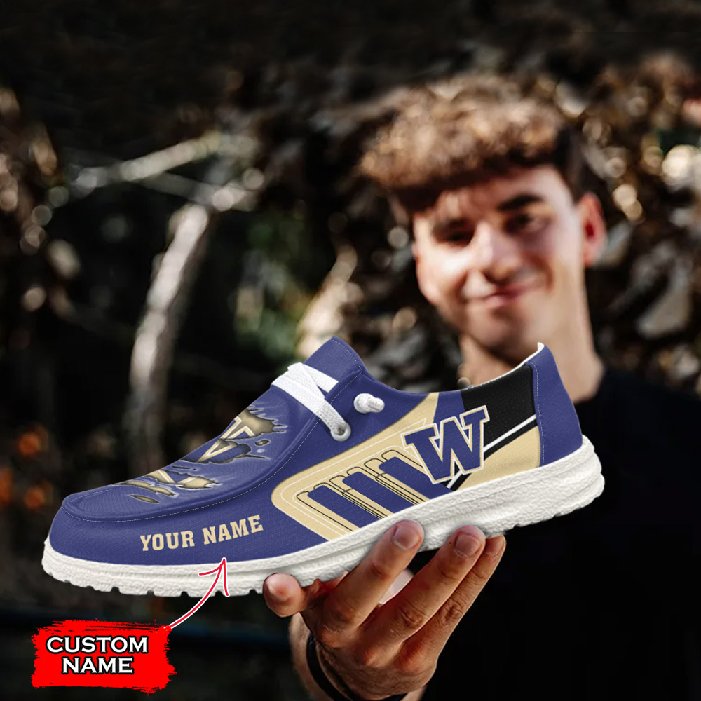 Washington Huskies NCAA Personalized Hey Dude Shoes For Men And Women ST13400