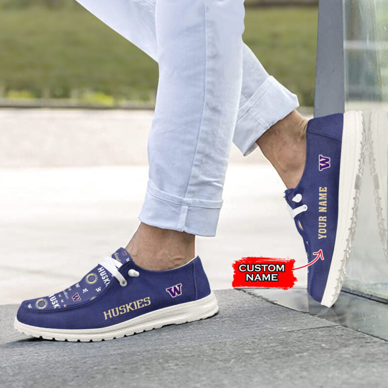 Washington Huskies NCAA Personalized Hey Dude Shoes For Men And Women ST13559