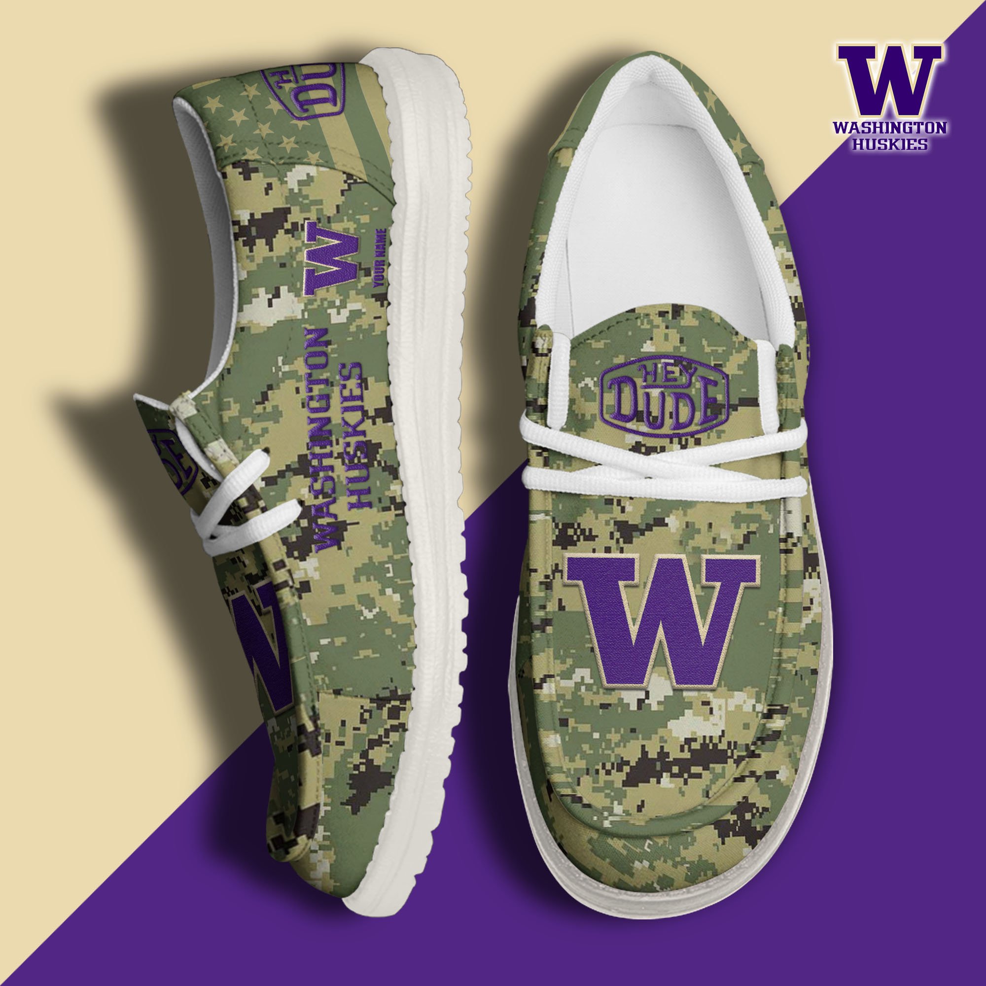 Washington Huskies Personalized Hey Dude Shoes For Men And Women ST8474