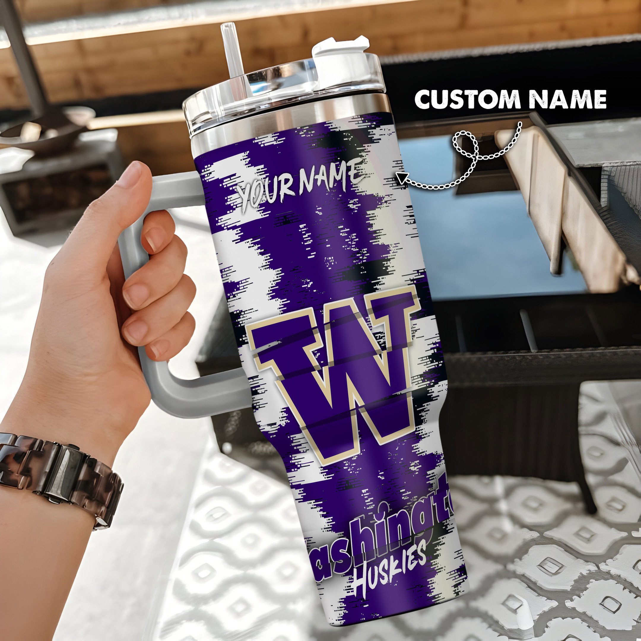 Washington Huskies Stanley Tumbler Personalized Name St8963