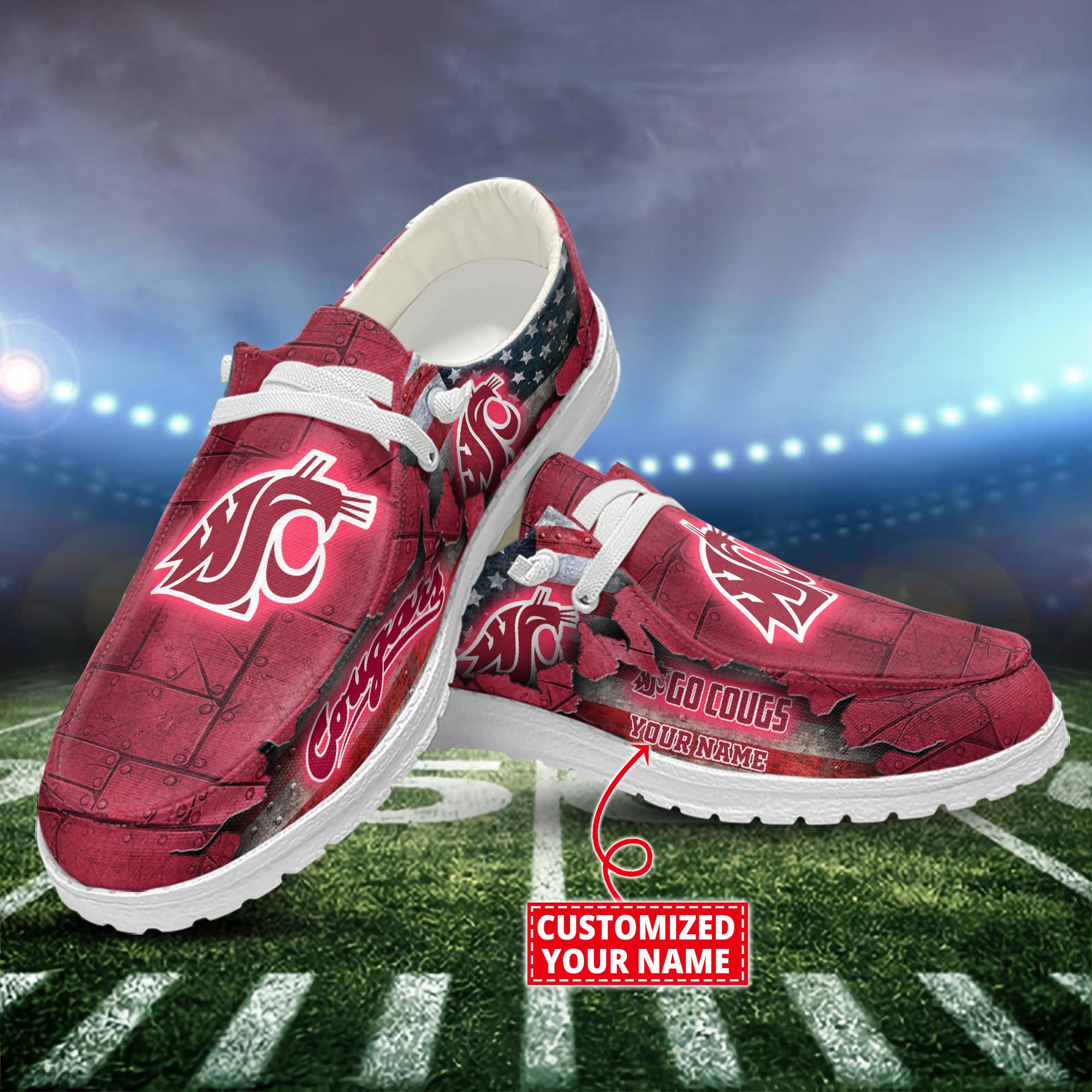 Washington State Cougars Personalized Hey Dude Shoes For Men And Women ST15079
