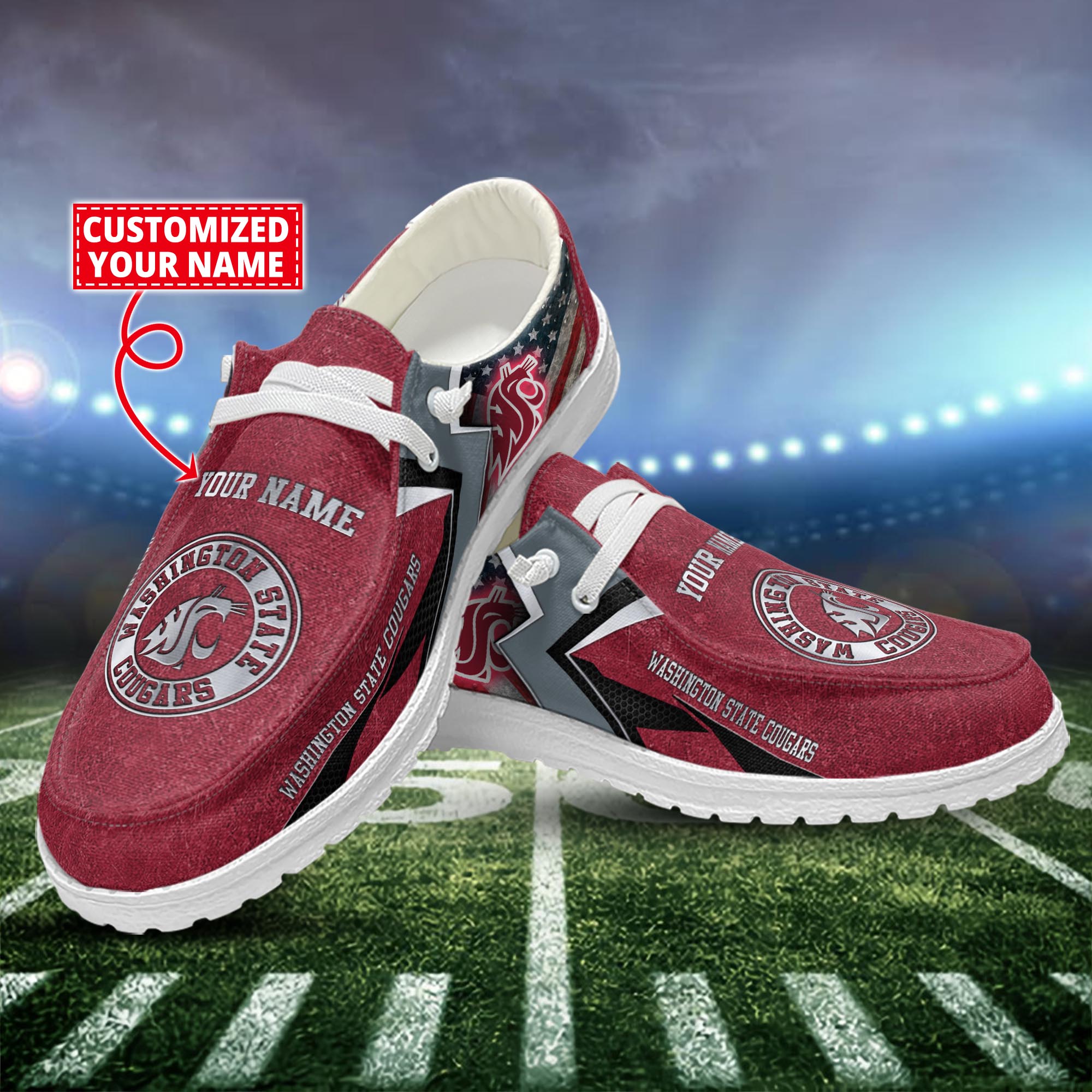 Washington State Cougars Personalized Hey Dude Shoes For Men And Women ST15986