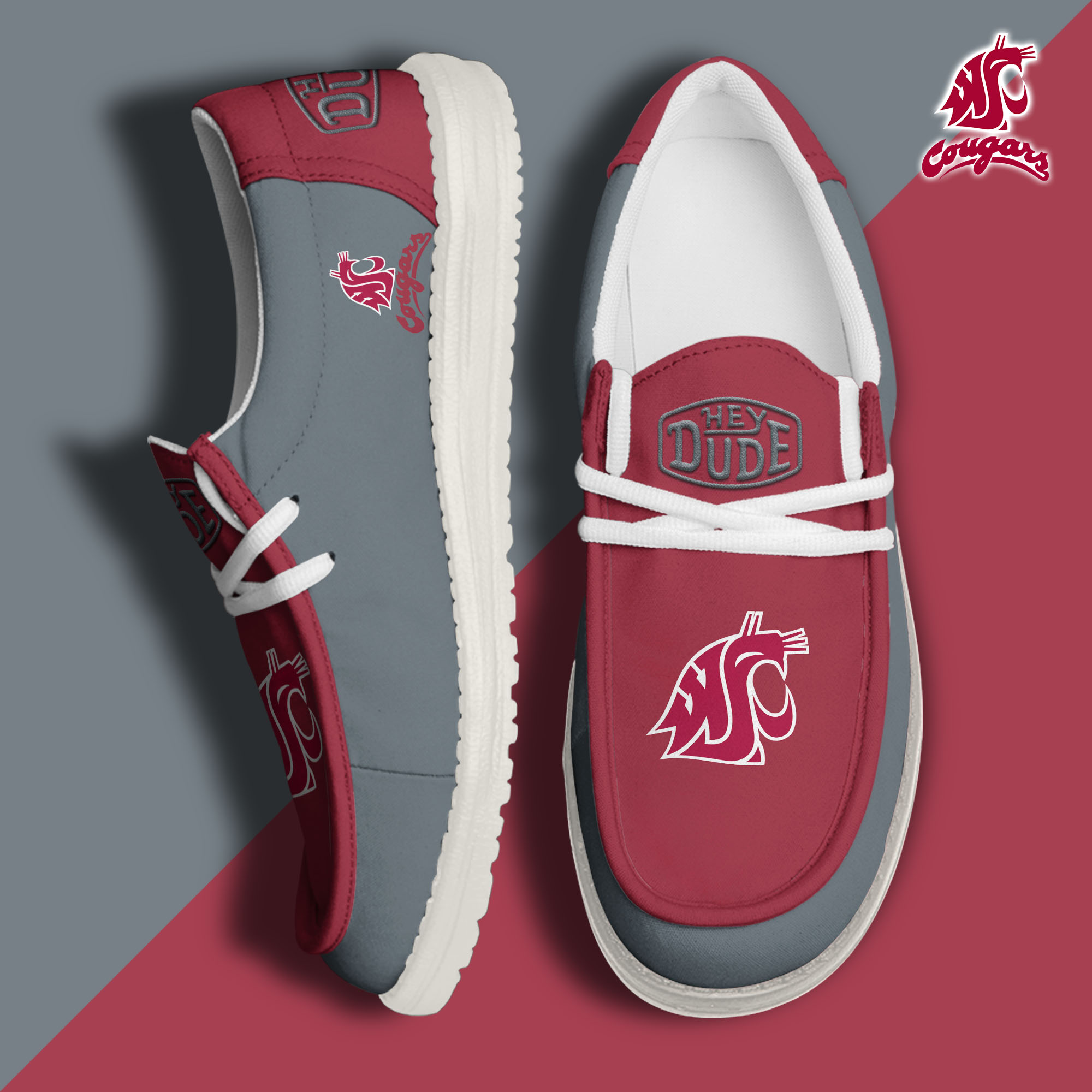 Washington State Cougars Personalized Hey Dude Shoes For Men And Women ST4651