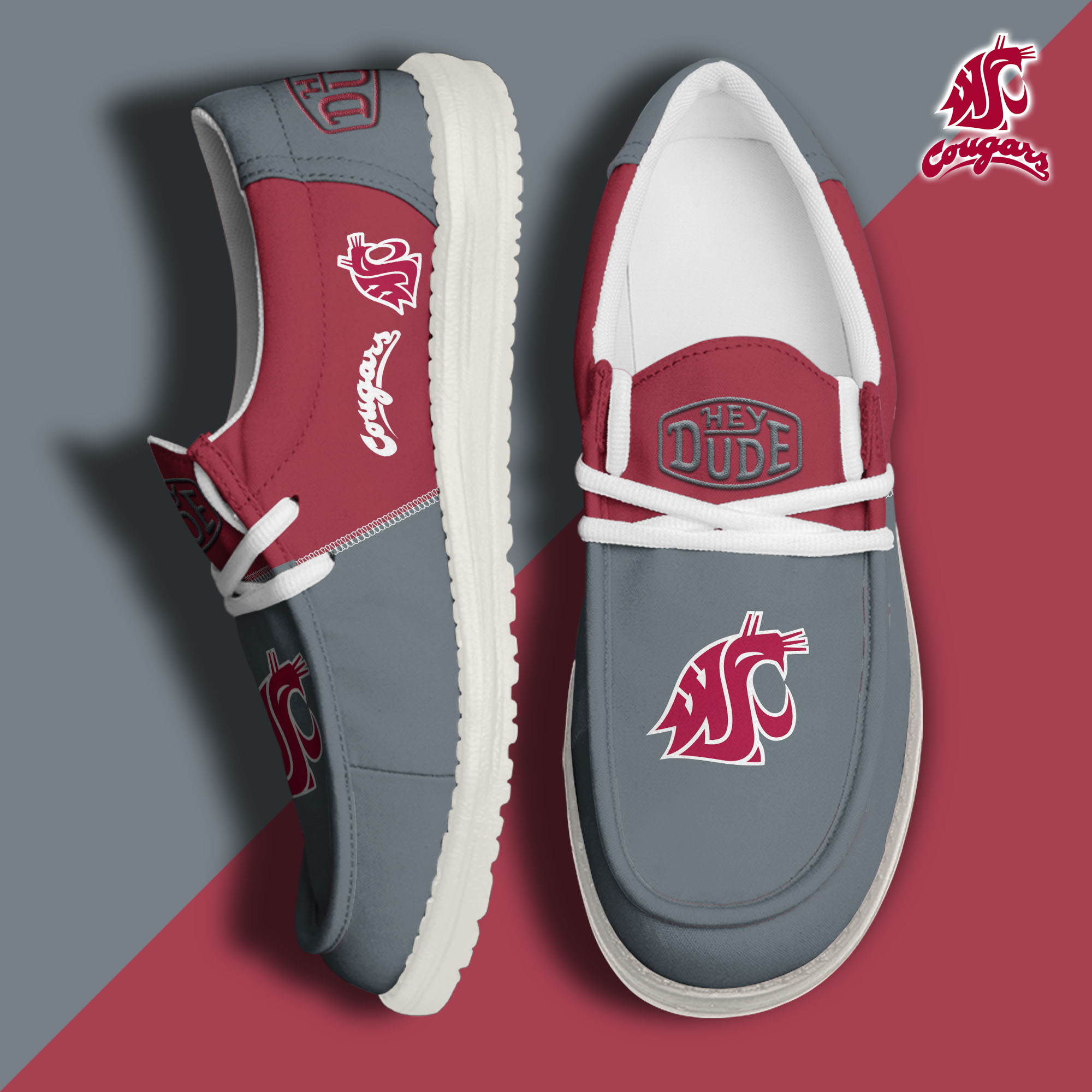 Washington State Cougars Personalized Hey Dude Shoes For Men And Women ST4719