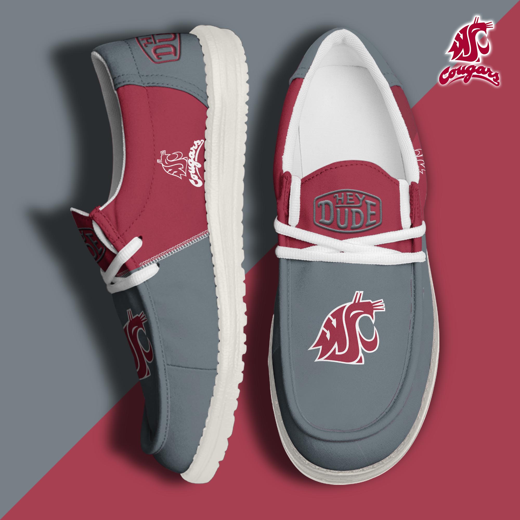 Washington State Cougars Personalized Hey Dude Shoes For Men And Women ST4869