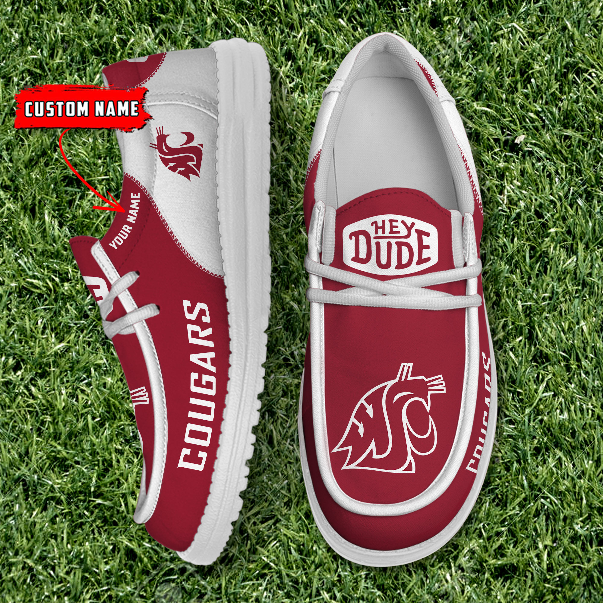Washington State Cougars Personalized Hey Dude Shoes For Men And Women ST5465