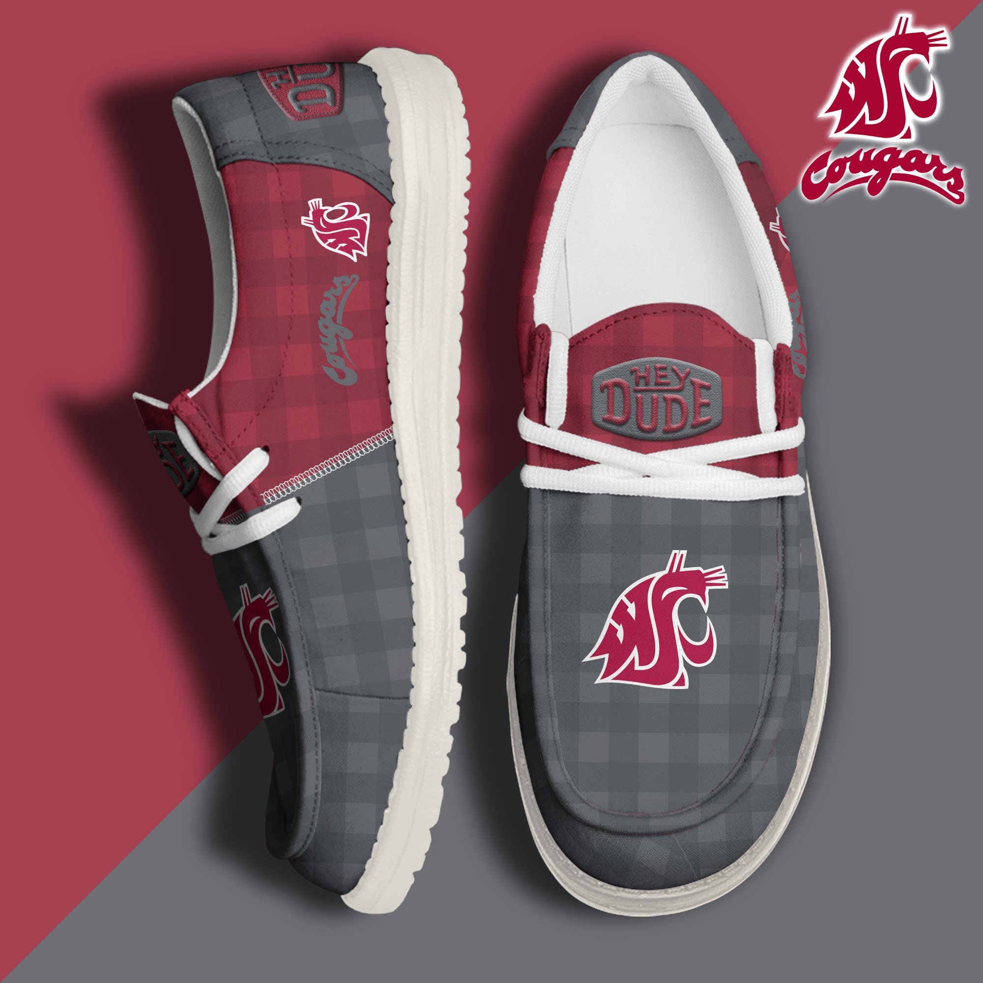 Washington State Cougars Personalized Hey Dude Shoes For Men And Women ST6610