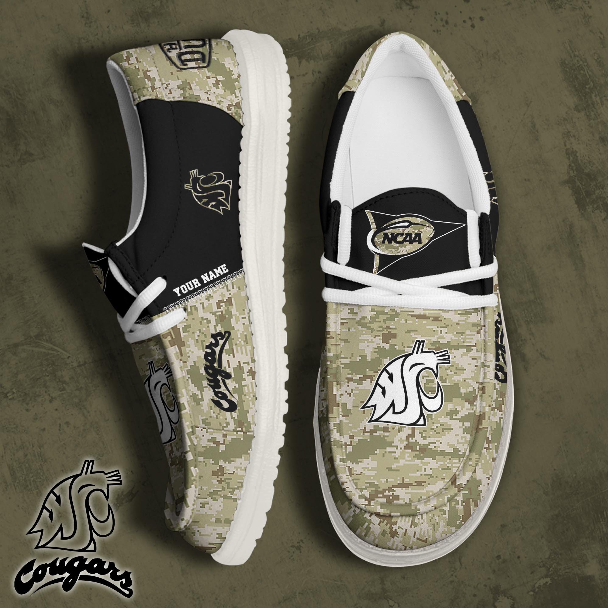 Washington State Cougars Personalized Hey Dude Shoes For Men And Women ST6689