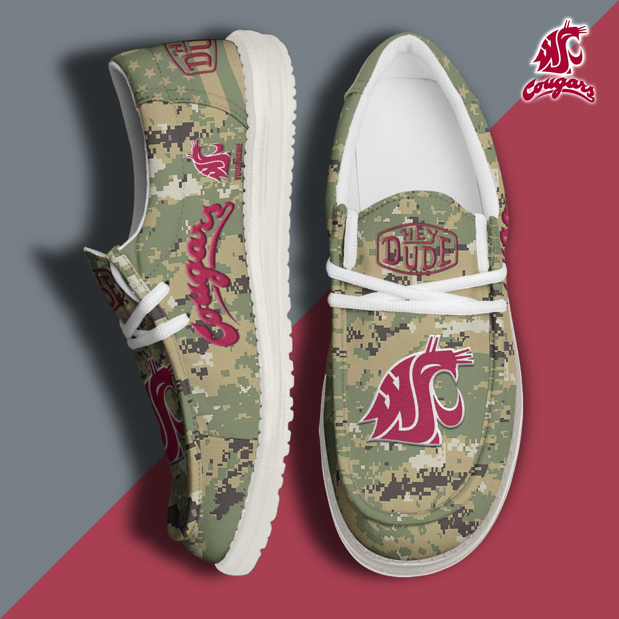 Washington State Cougars Personalized Hey Dude Shoes For Men And Women ST7577