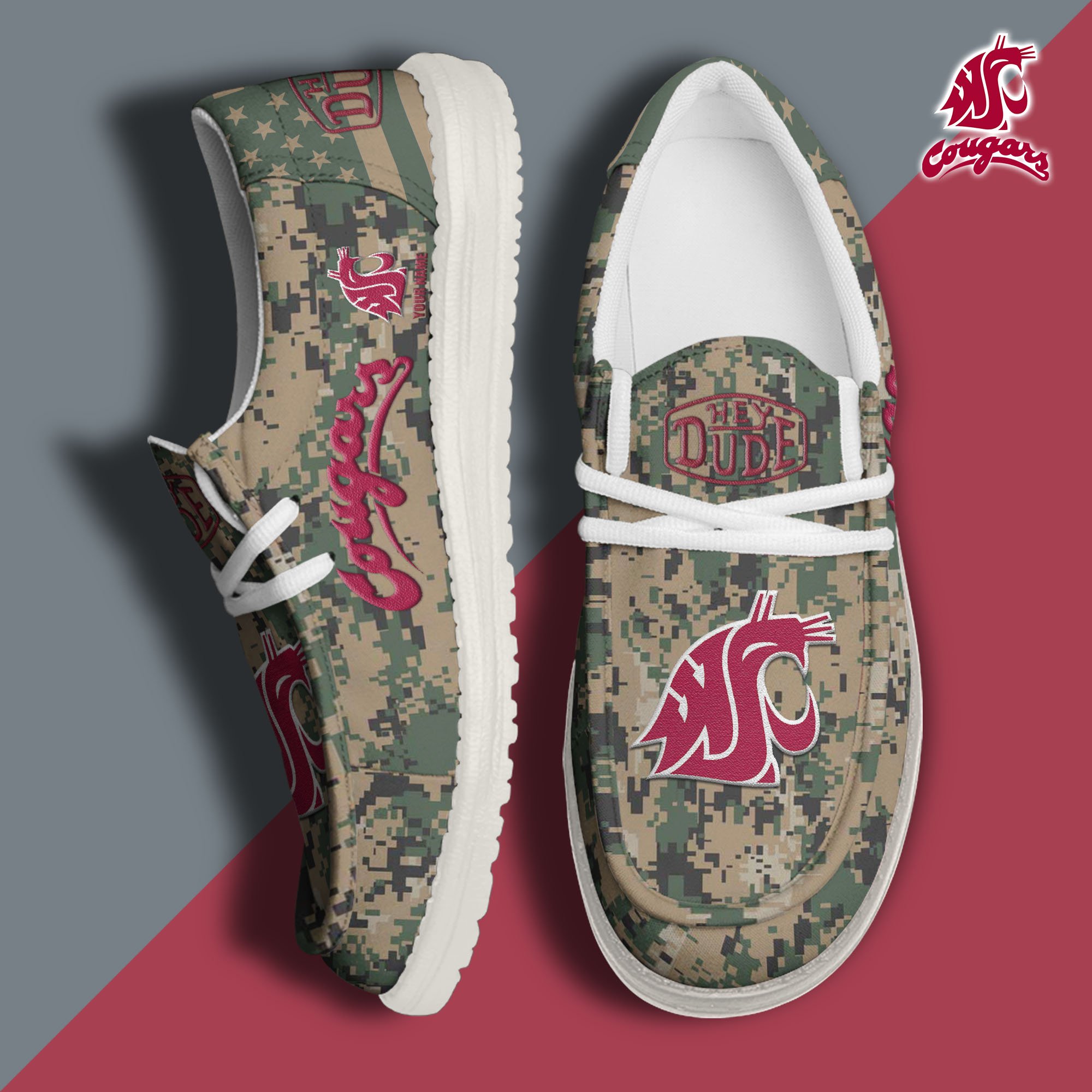 Washington State Cougars Personalized Hey Dude Shoes For Men And Women ST7671