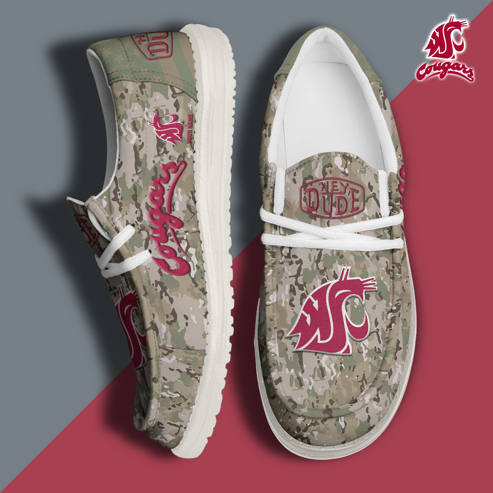 Washington State Cougars Personalized Hey Dude Shoes For Men And Women ST7947