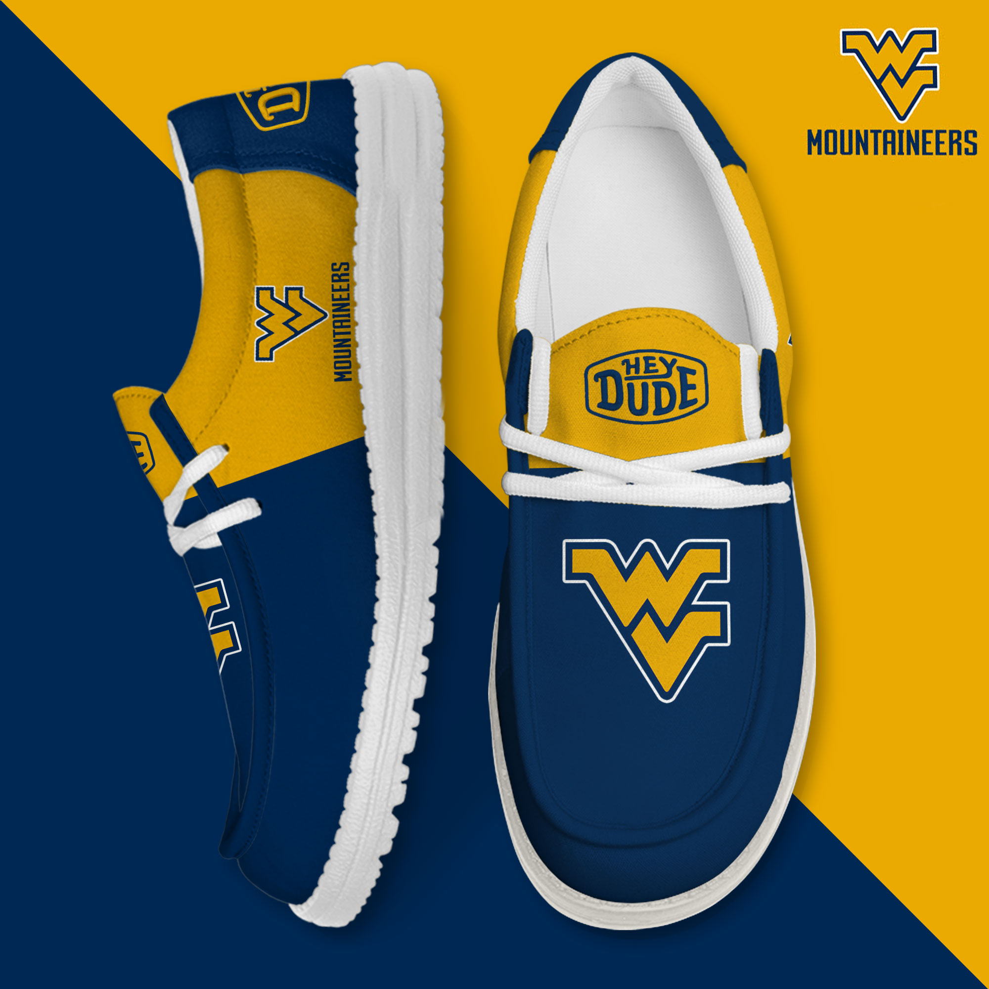 West Virginia Mountaineers Personalized Hey Dude Shoes For Men And Women ST11007