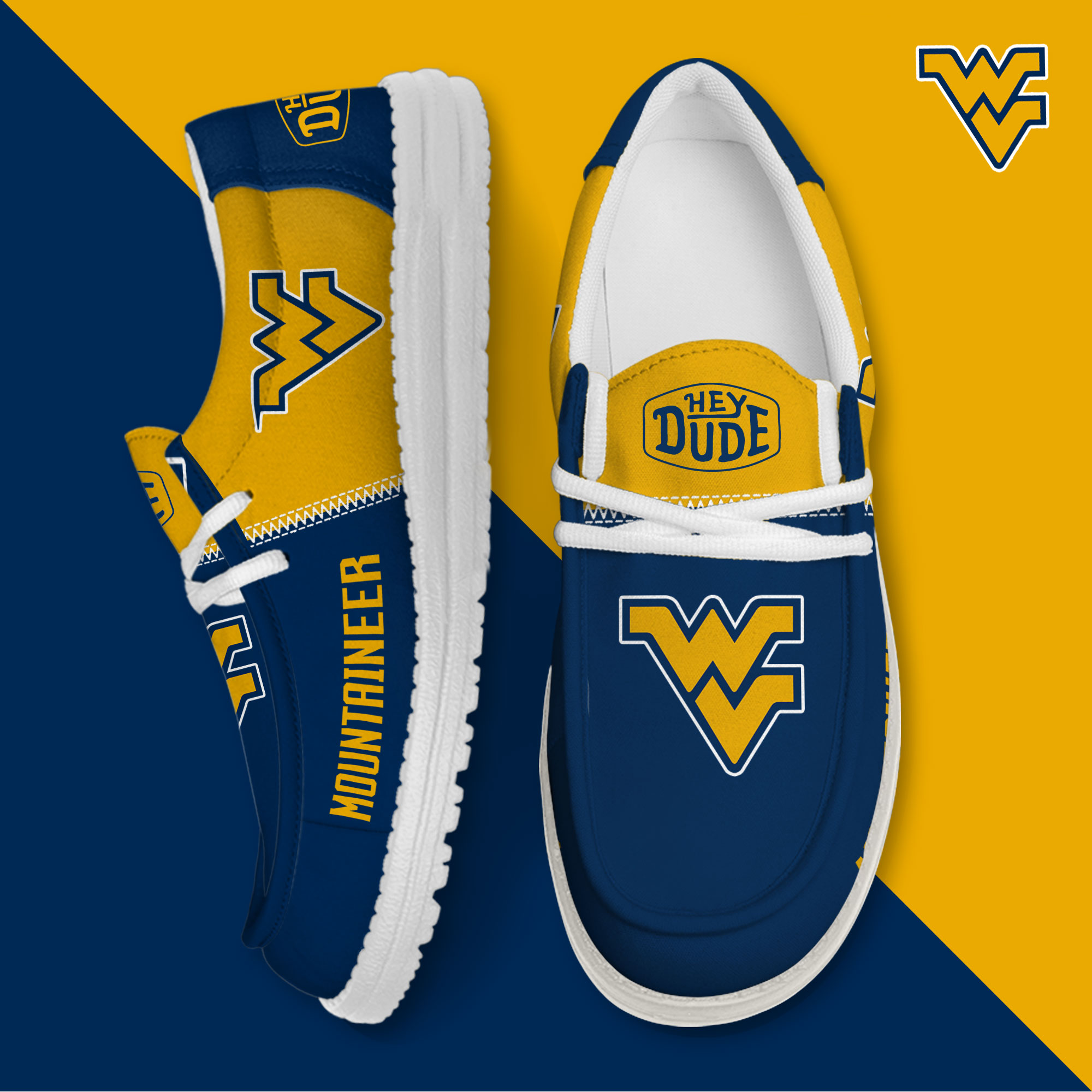 West Virginia Mountaineers Personalized Hey Dude Shoes For Men And Women ST11073