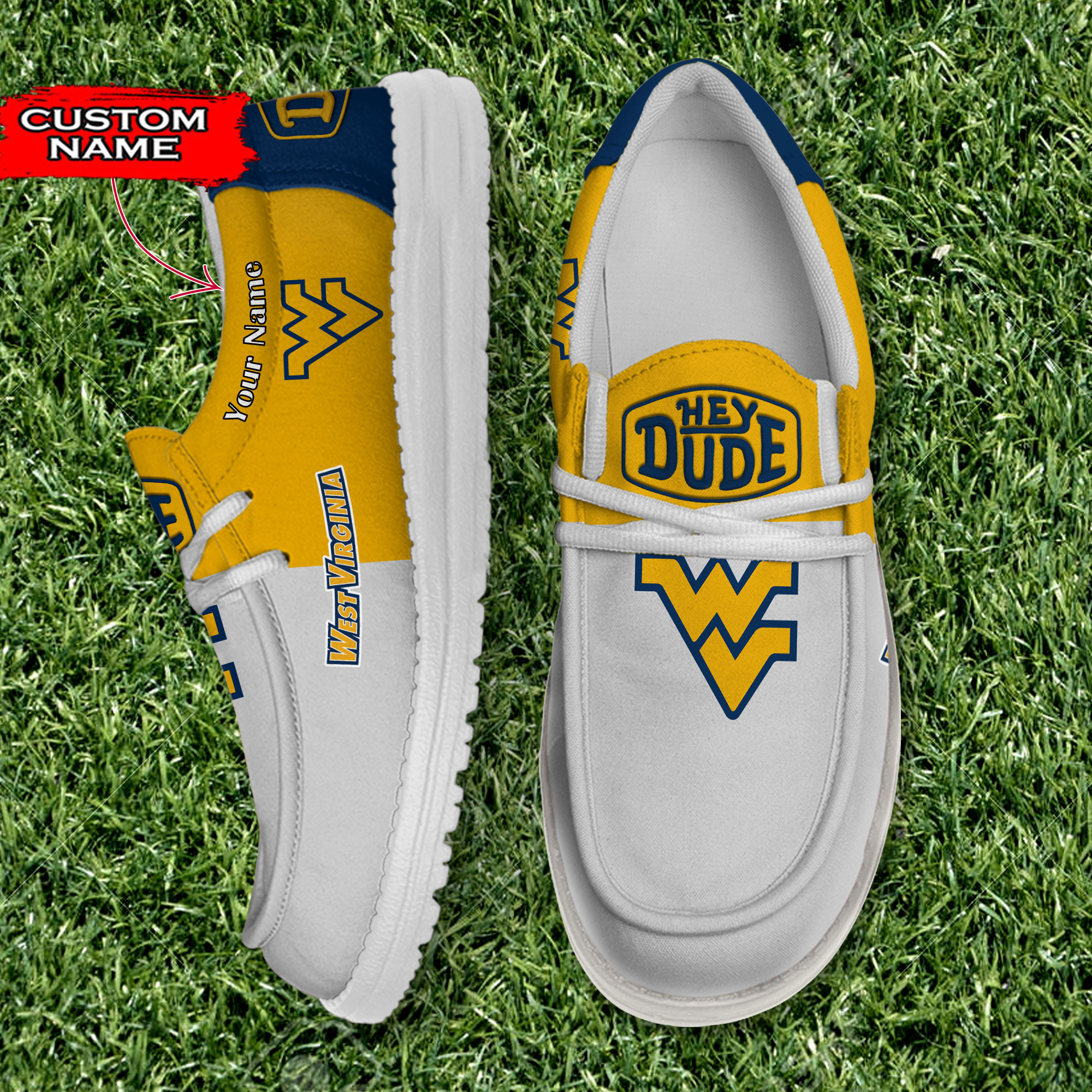 West Virginia Mountaineers Personalized Hey Dude Shoes For Men And Women ST11200