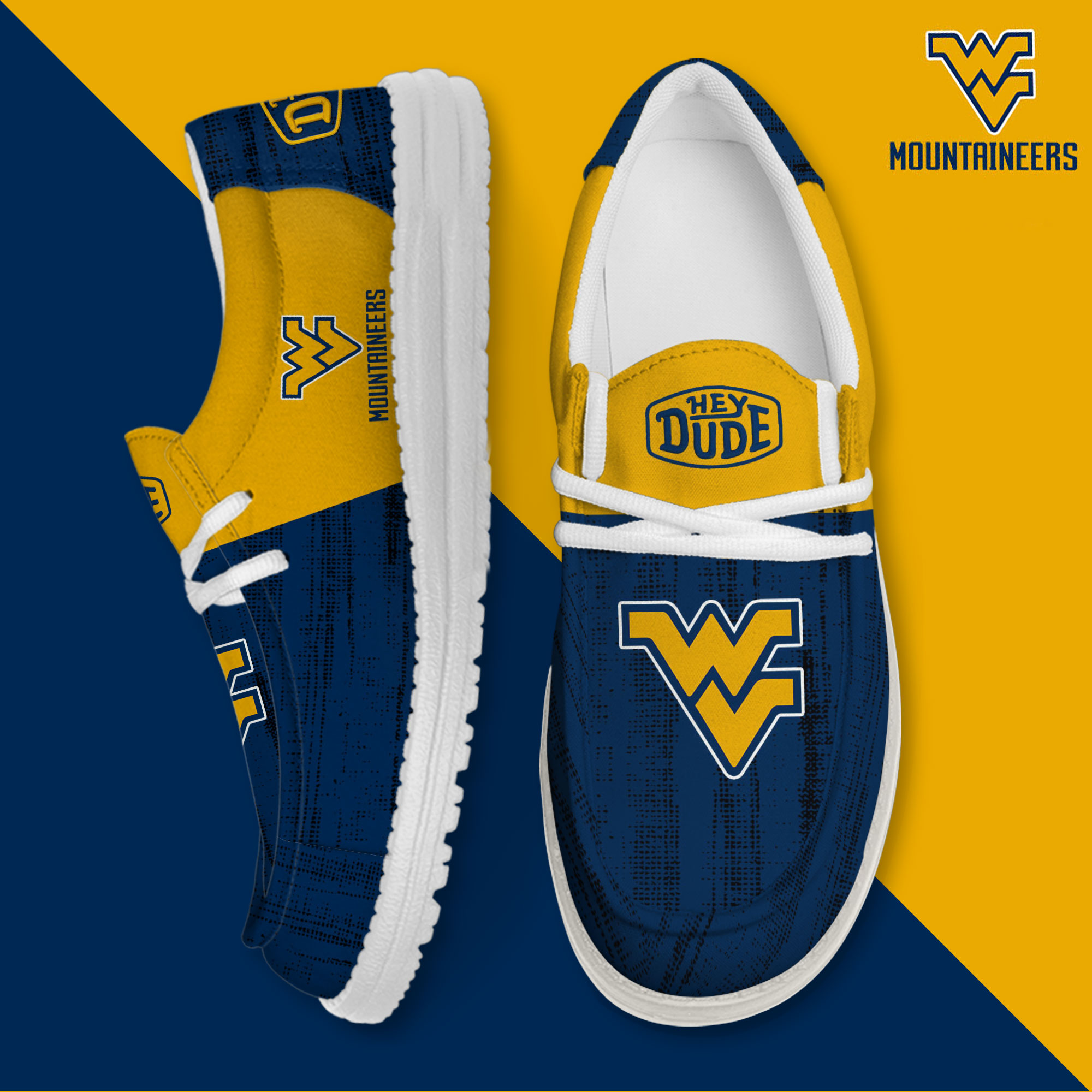 West Virginia Mountaineers Personalized Hey Dude Shoes For Men And Women ST11462