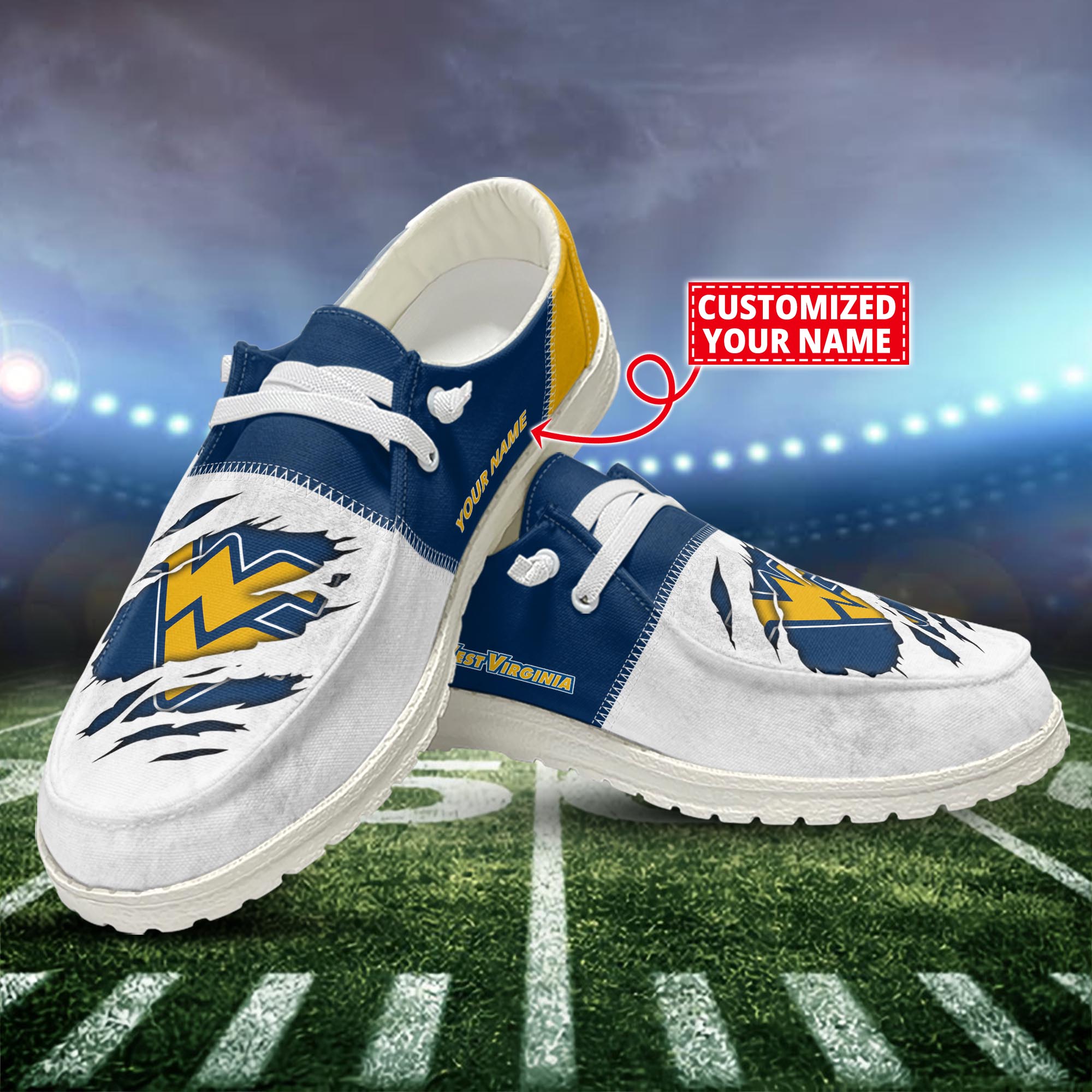 West Virginia Mountaineers Personalized Hey Dude Shoes For Men And Women ST15152