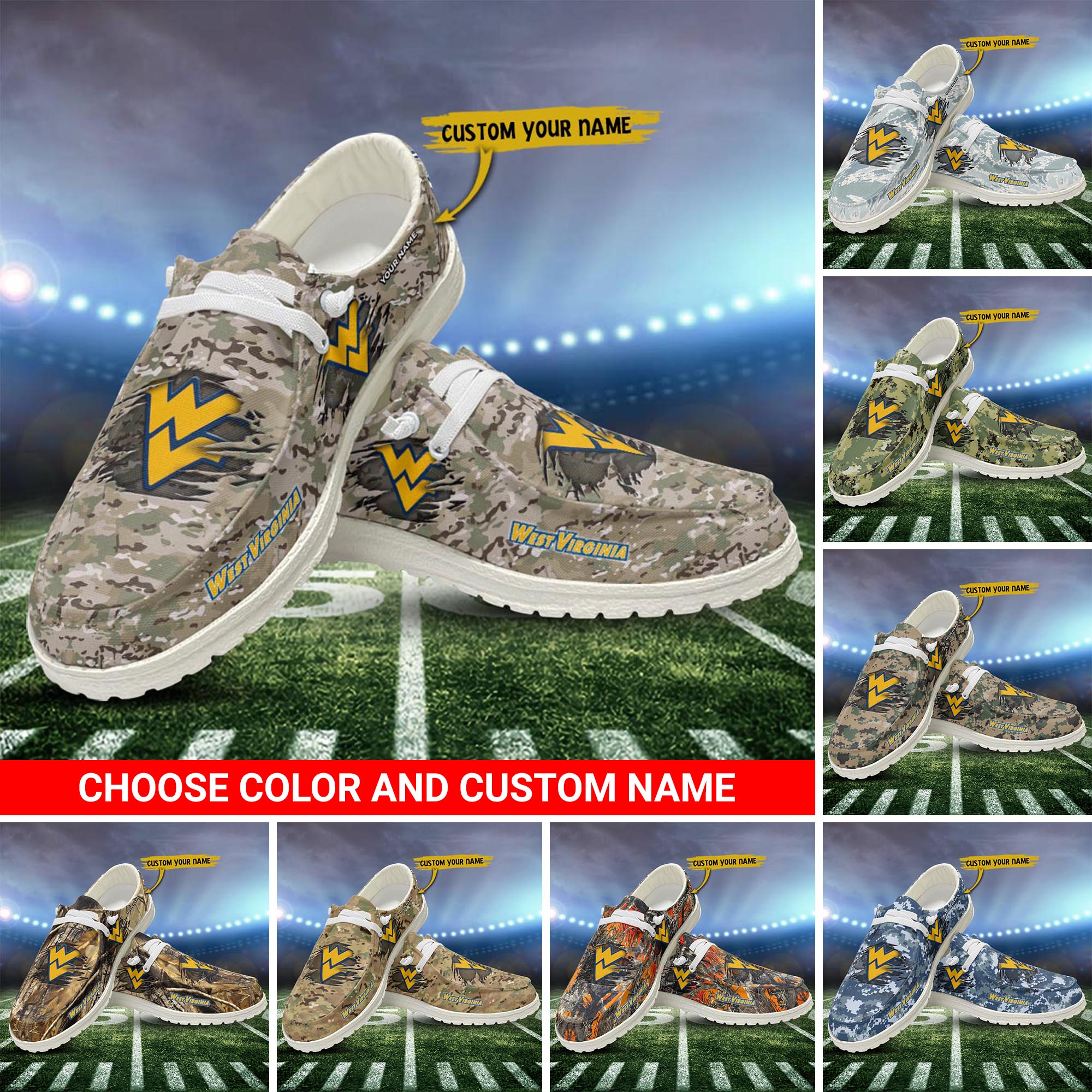 West Virginia Mountaineers Personalized Hey Dude Shoes For Men And Women ST15668