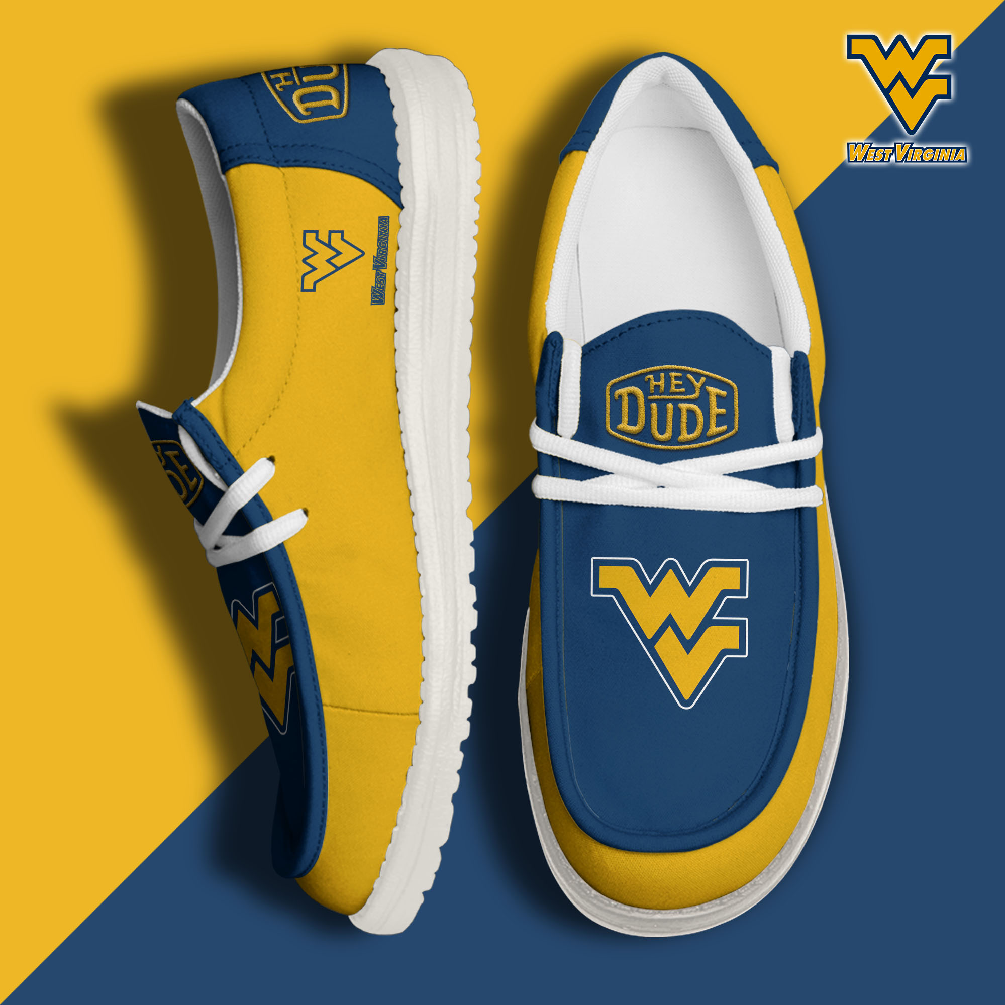 West Virginia Mountaineers Personalized Hey Dude Shoes For Men And Women ST4611