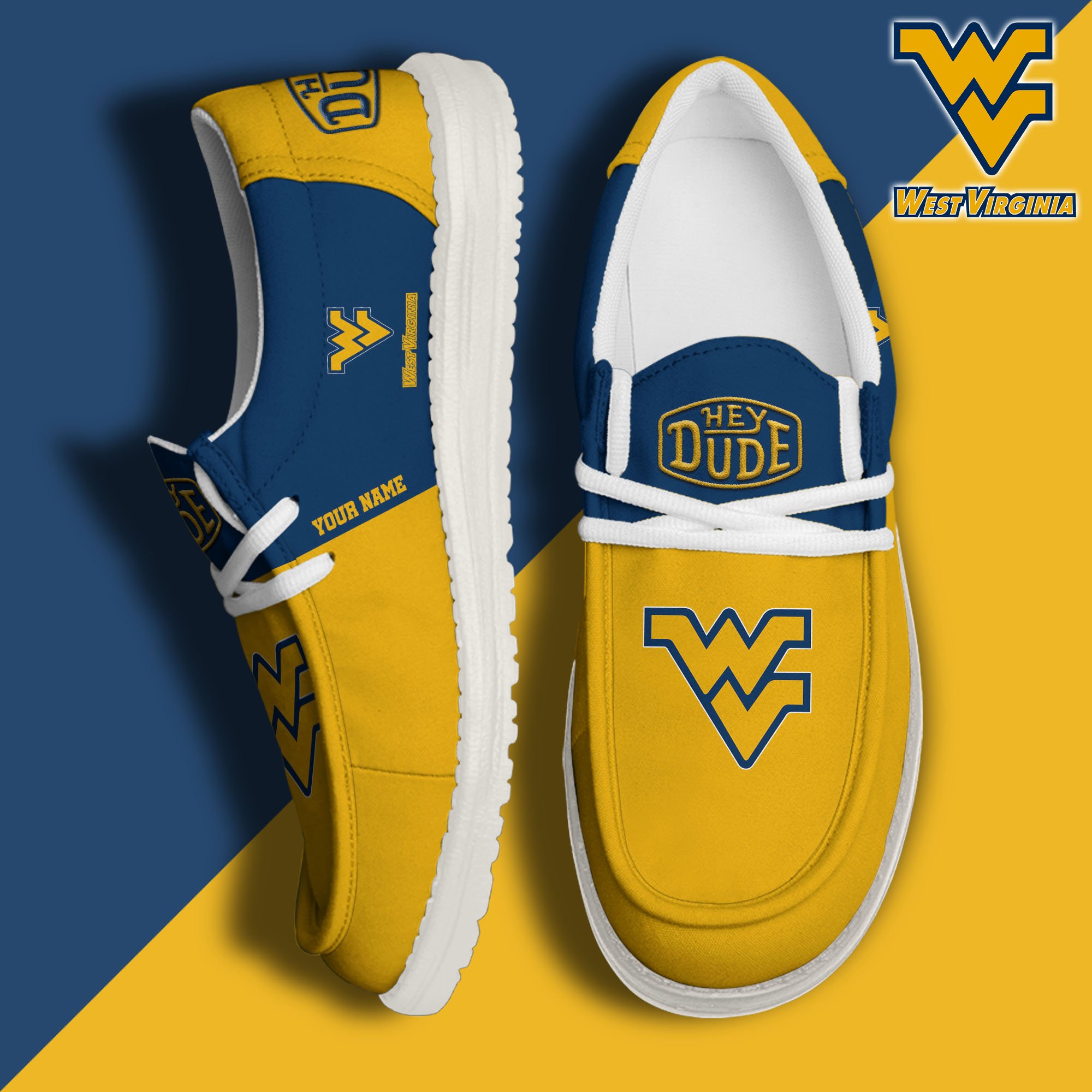 West Virginia Mountaineers Personalized Hey Dude Shoes For Men And Women ST6919