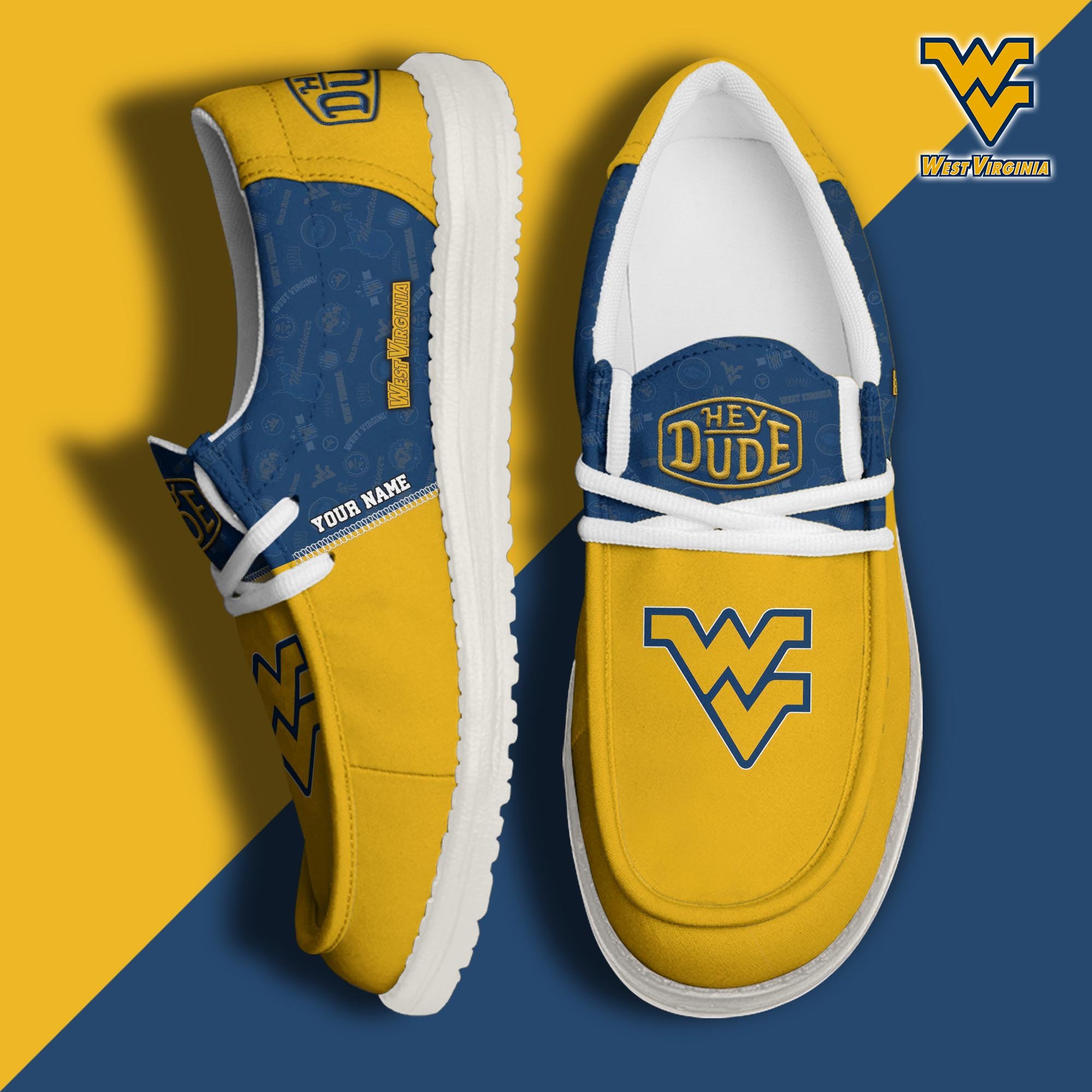West Virginia Mountaineers Personalized Hey Dude Shoes For Men And Women ST7055