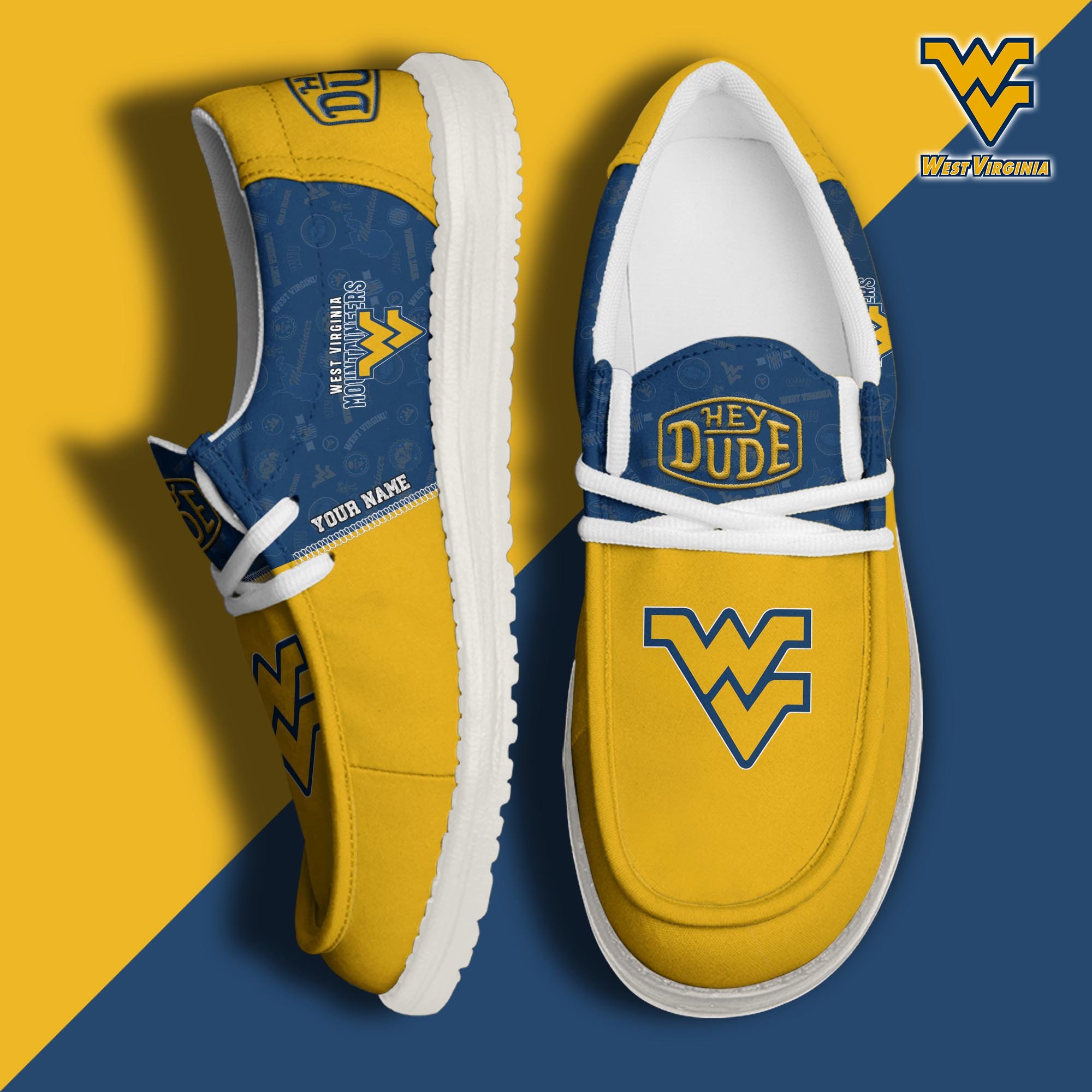 West Virginia Mountaineers Personalized Hey Dude Shoes For Men And Women ST7118