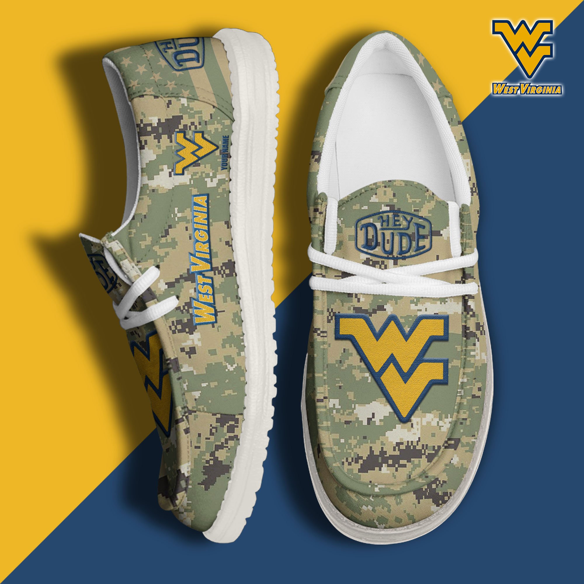 West Virginia Mountaineers Personalized Hey Dude Shoes For Men And Women ST7576
