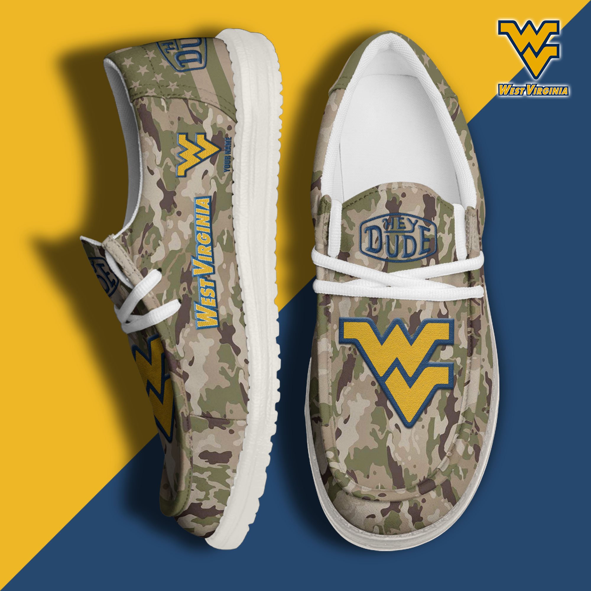 West Virginia Mountaineers Personalized Hey Dude Shoes For Men And Women ST7808