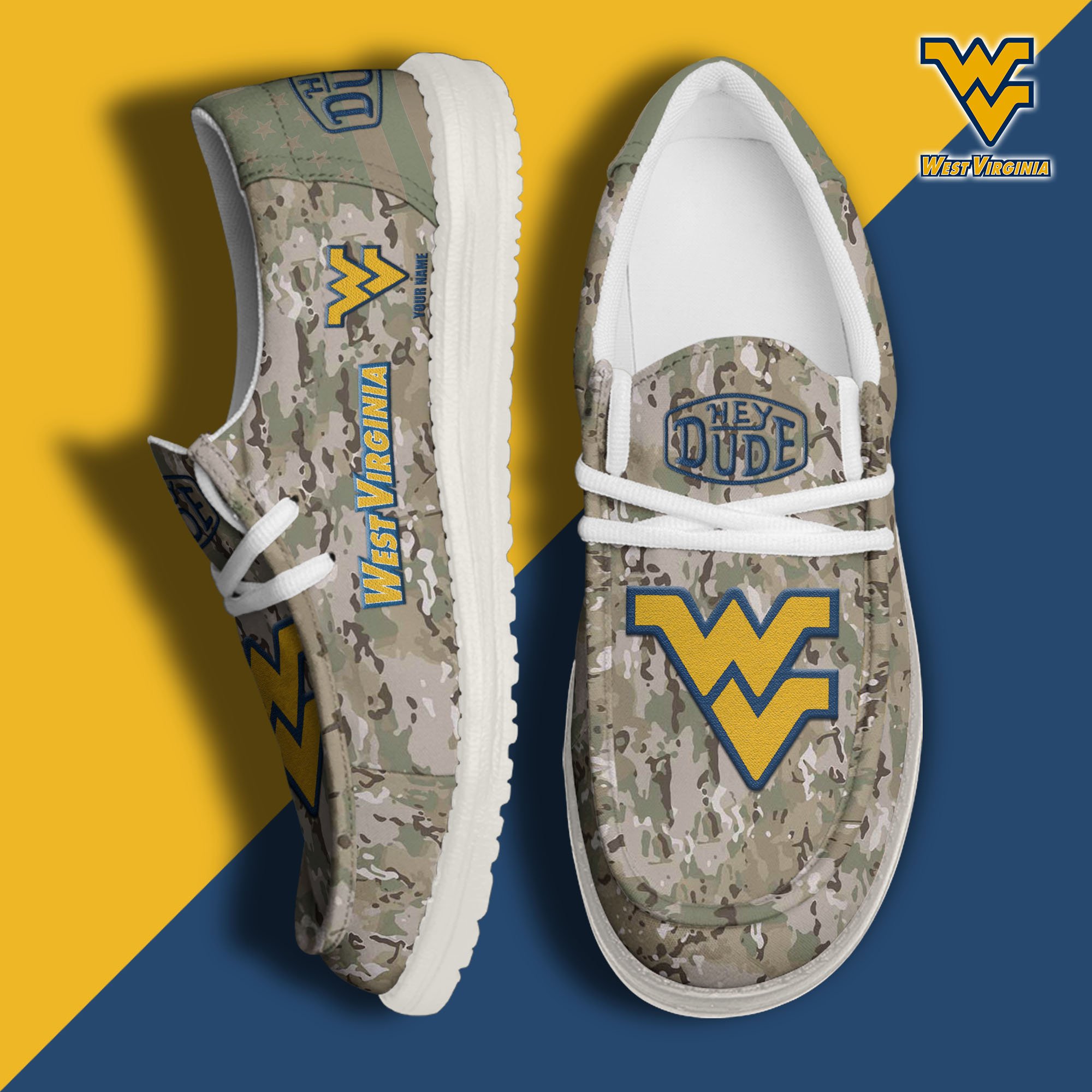 West Virginia Mountaineers Personalized Hey Dude Shoes For Men And Women ST7946