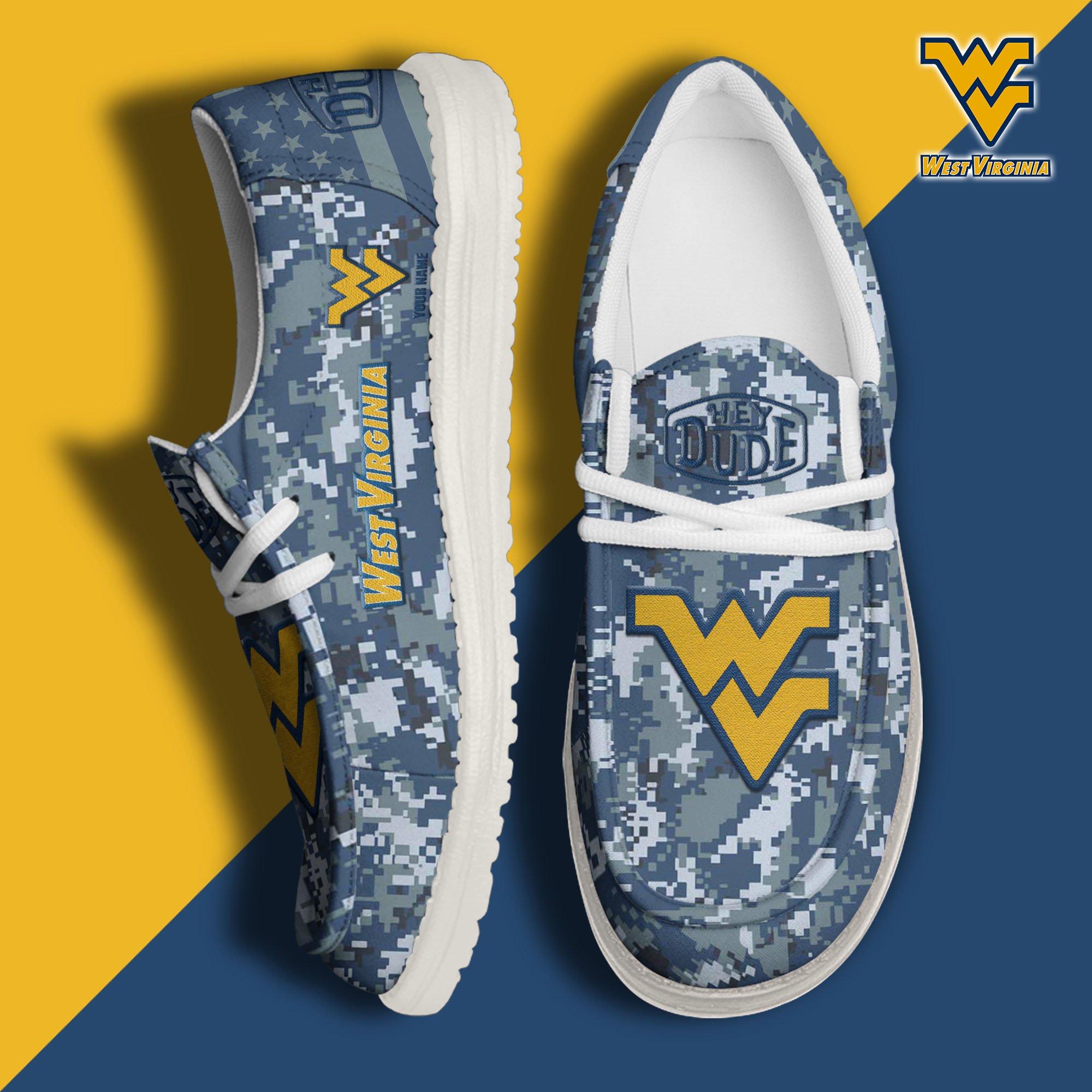 West Virginia Mountaineers Personalized Hey Dude Shoes For Men And Women ST8202