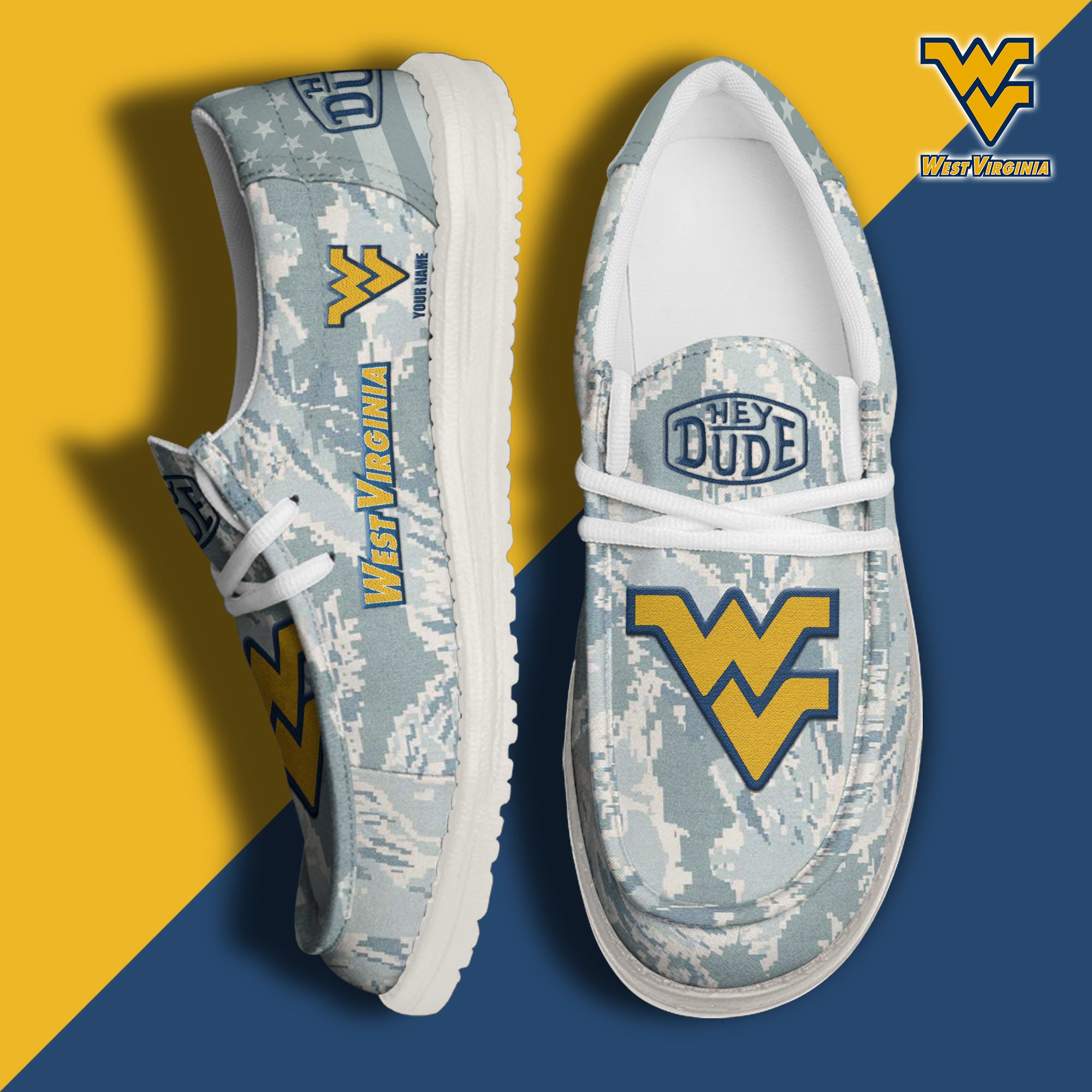 West Virginia Mountaineers Personalized Hey Dude Shoes For Men And Women ST8290