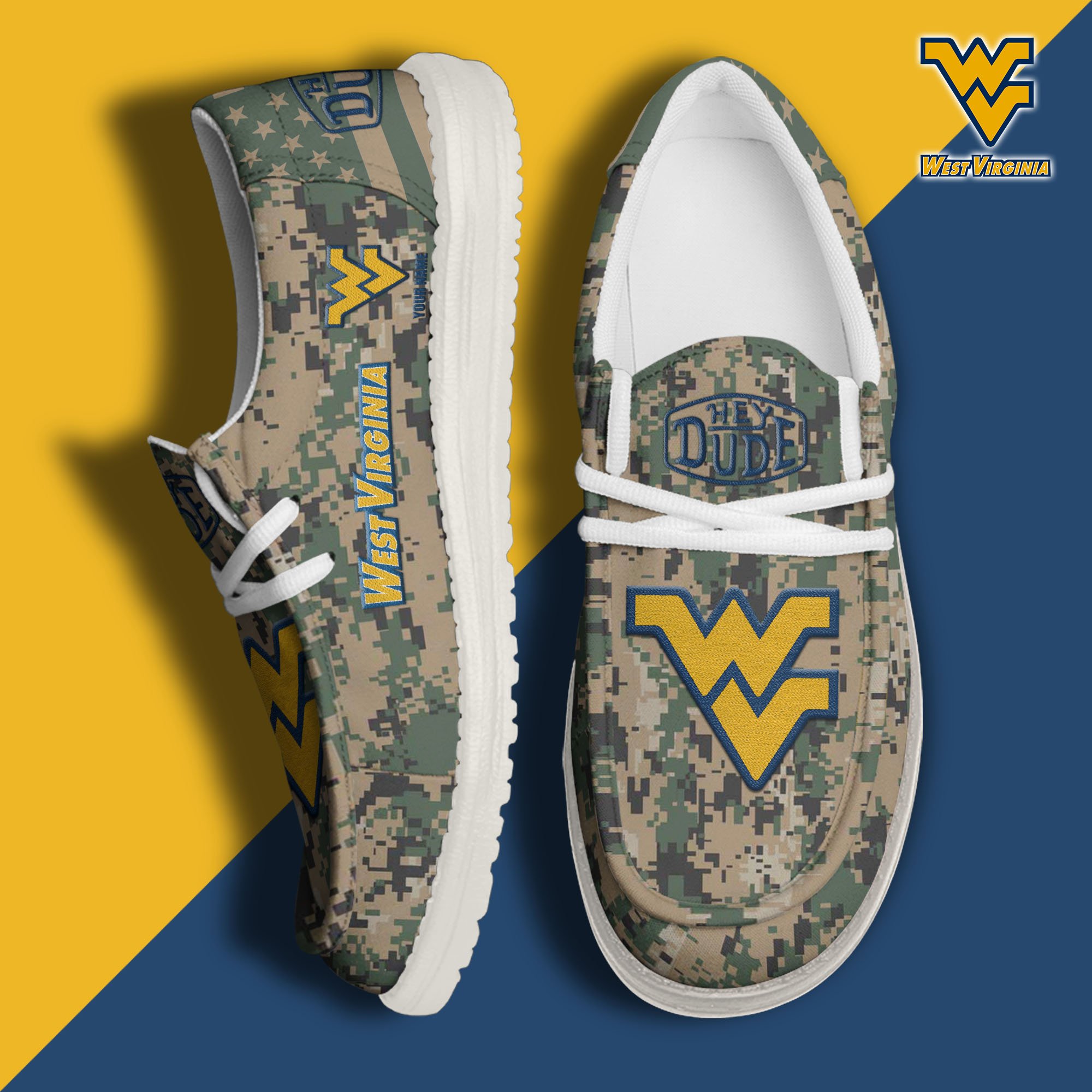 West Virginia Mountaineers Personalized Hey Dude Shoes For Men And Women ST8378