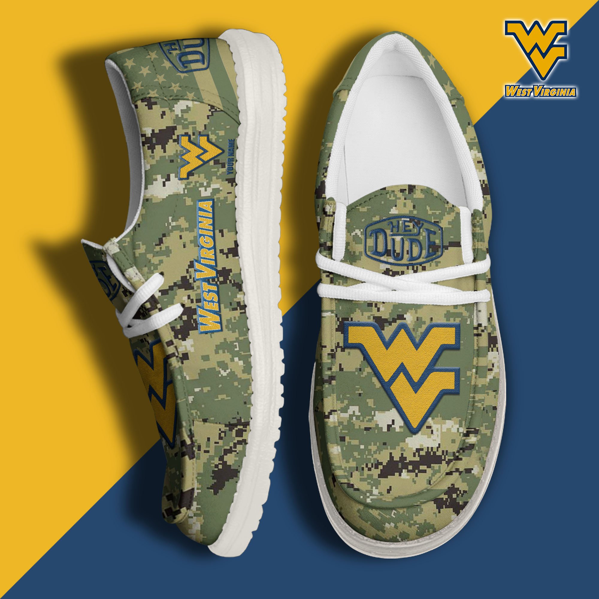 West Virginia Mountaineers Personalized Hey Dude Shoes For Men And Women ST8471