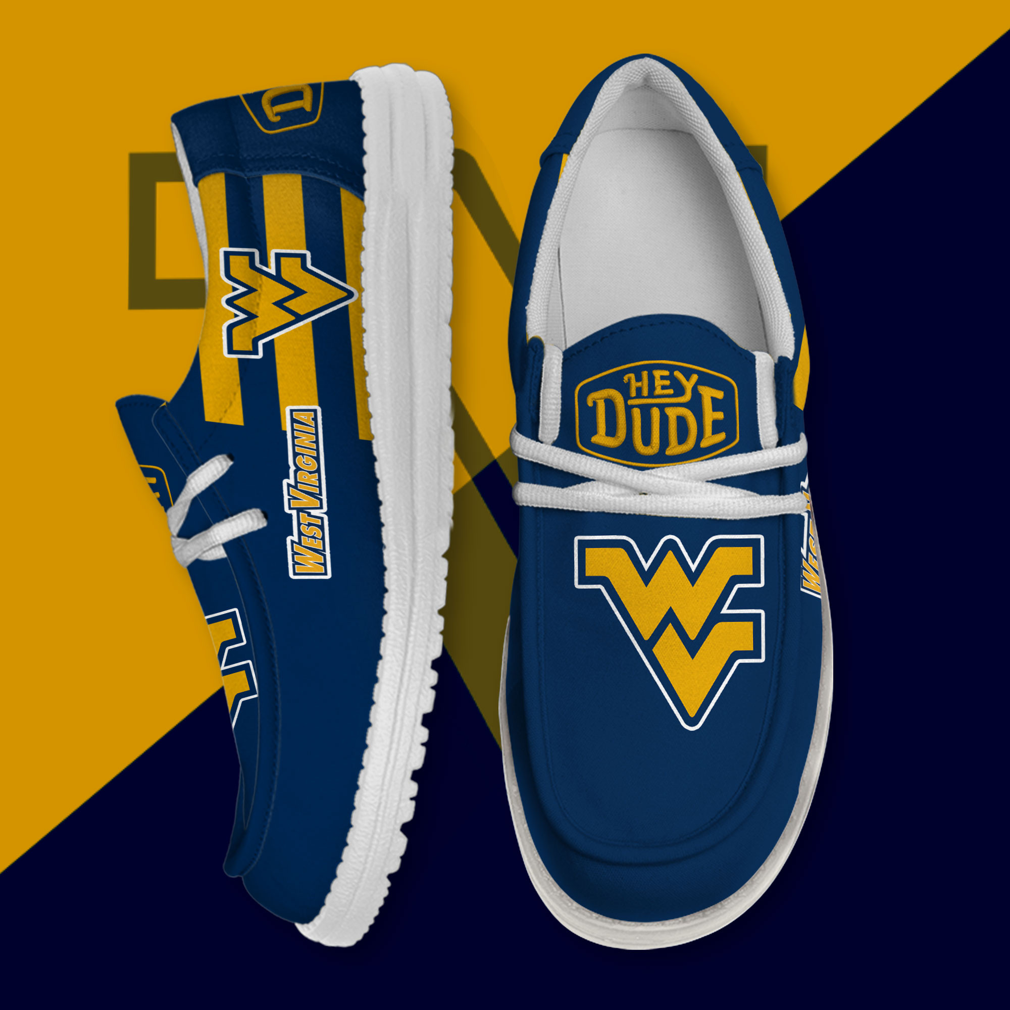 West Virginia Mountaineers Personalized Hey Dude Shoes For Men And Women ST9891
