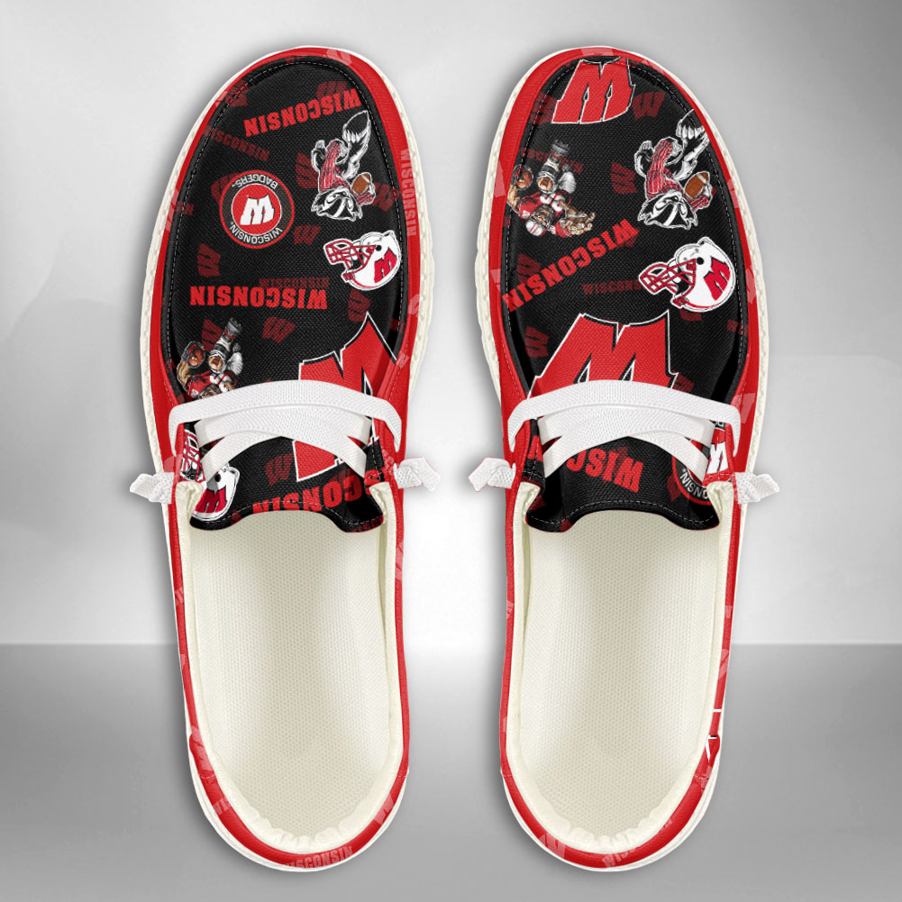 Wisconsin Badgers NCAA Personalized Hey Dude Shoes For Men And Women ST11631