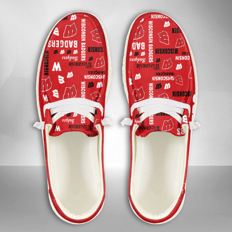 Wisconsin Badgers NCAA Personalized Hey Dude Shoes For Men And Women ST11778