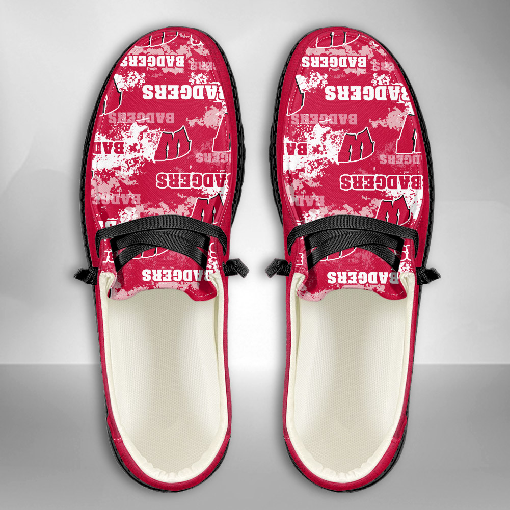 Wisconsin Badgers NCAA Personalized Hey Dude Shoes For Men And Women ST12352