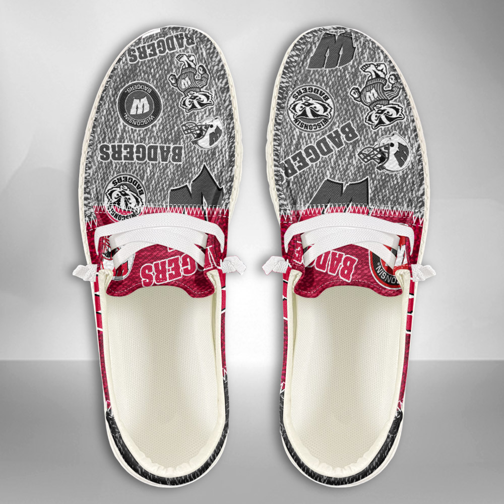 Wisconsin Badgers NCAA Personalized Hey Dude Shoes For Men And Women ST12730